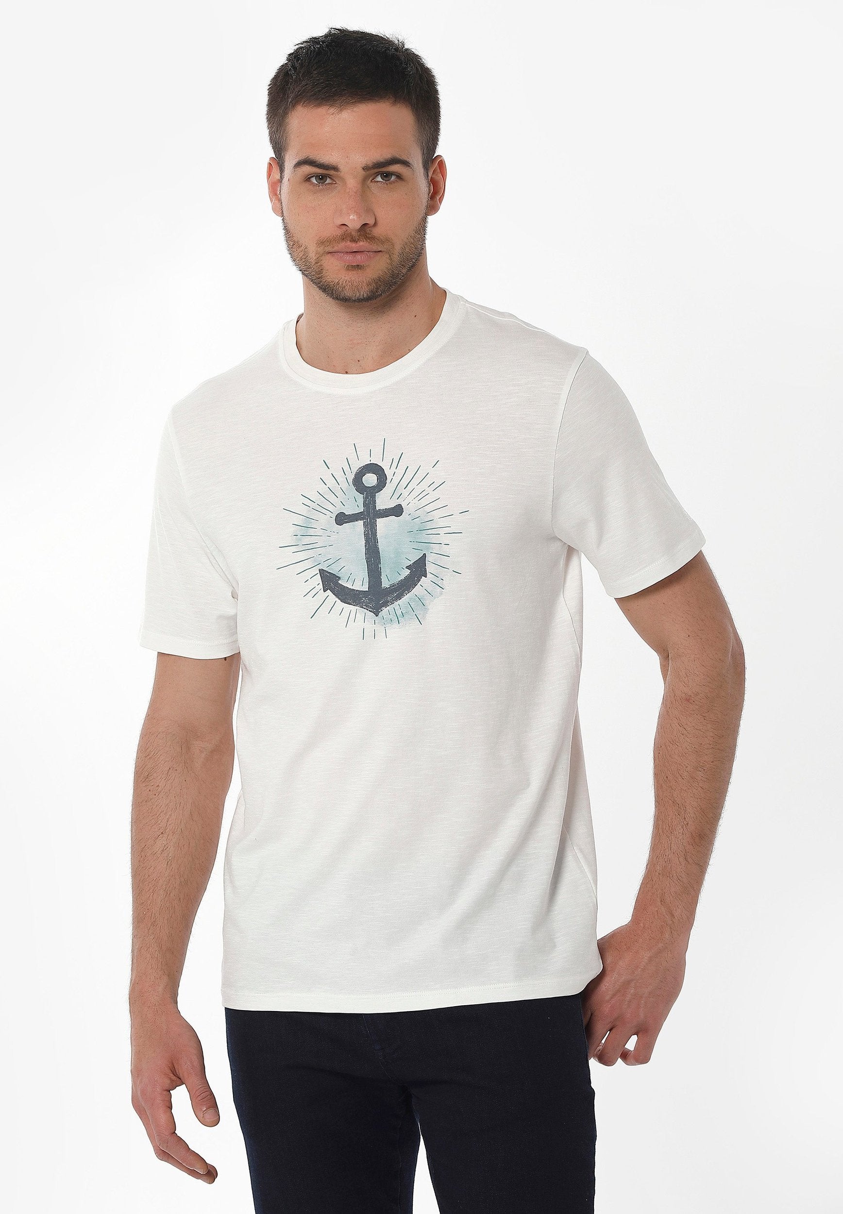 T-Shirt aus Bio-Baumwolle mit Anker-Print