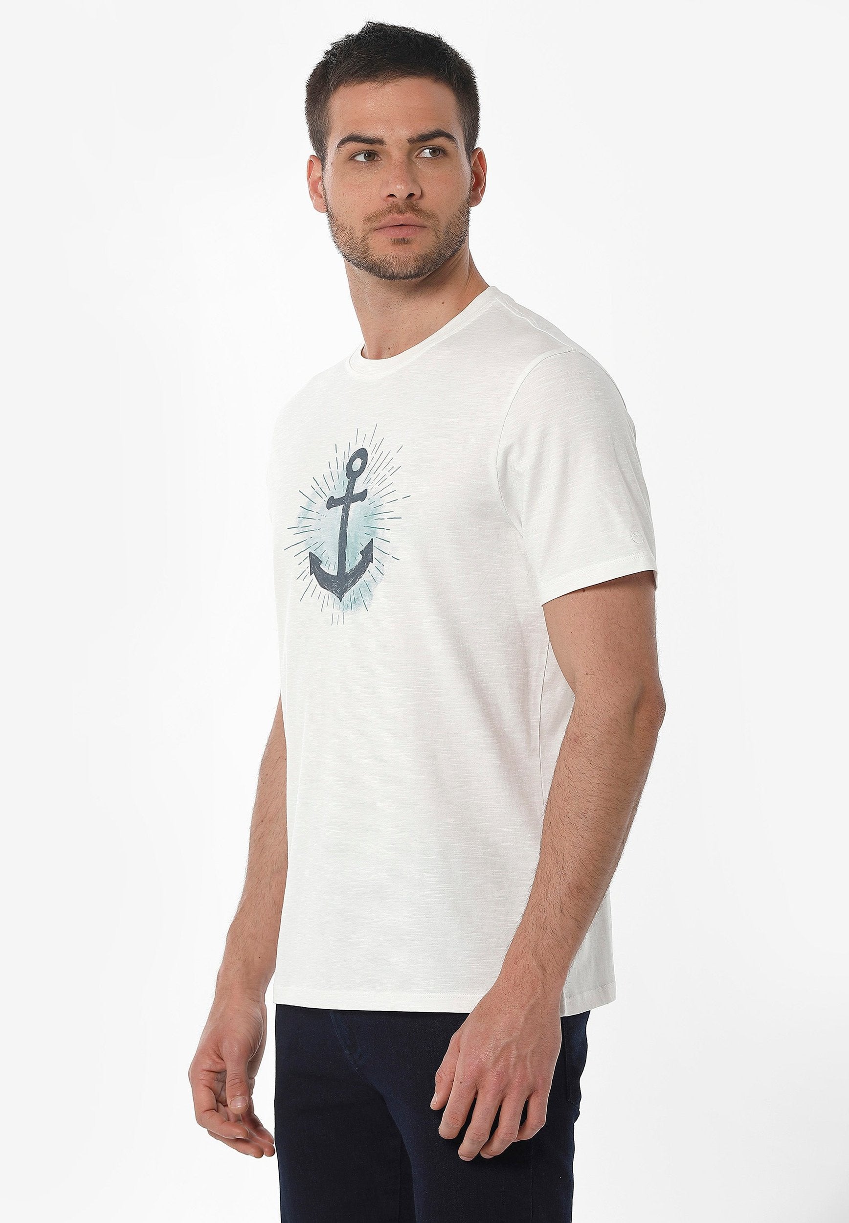 T-Shirt aus Bio-Baumwolle mit Anker-Print
