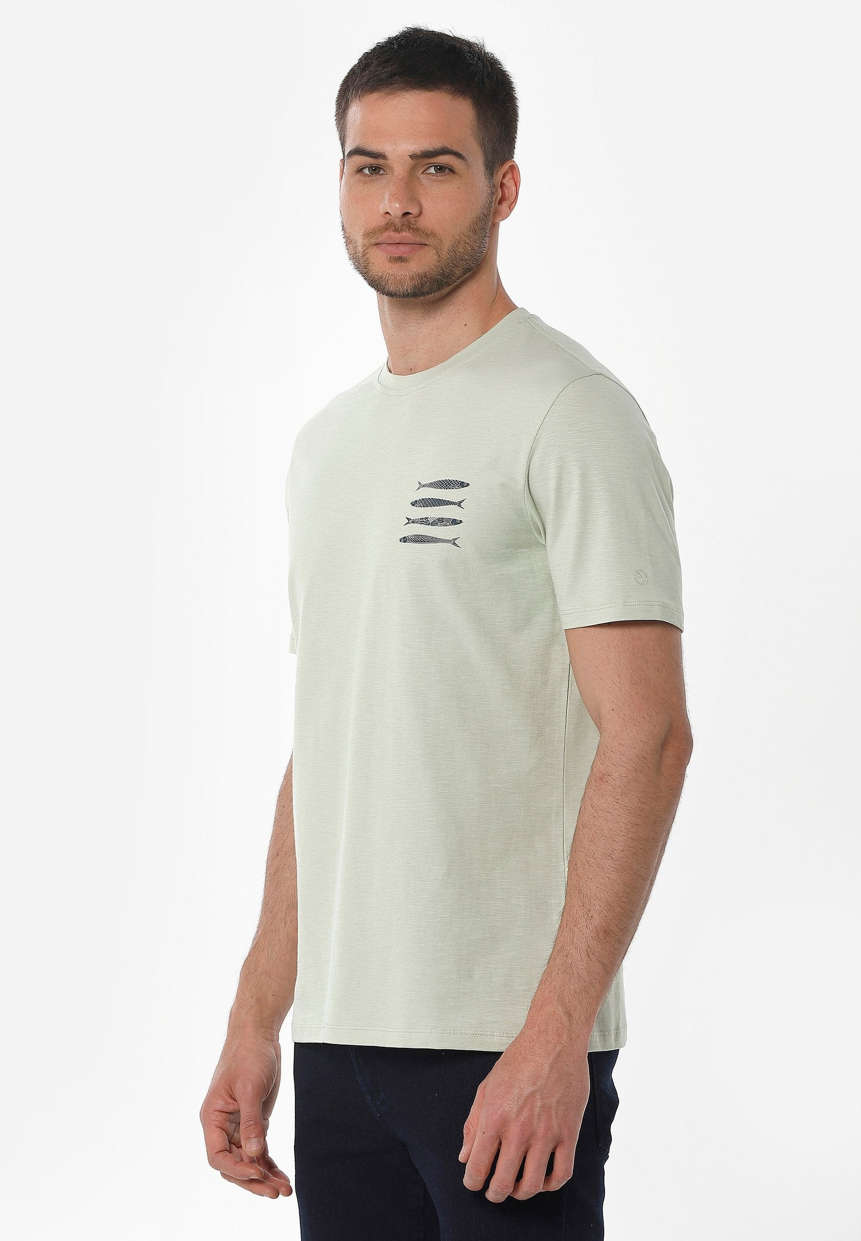 T-Shirt aus Bio-Baumwolle mit Fisch-Print