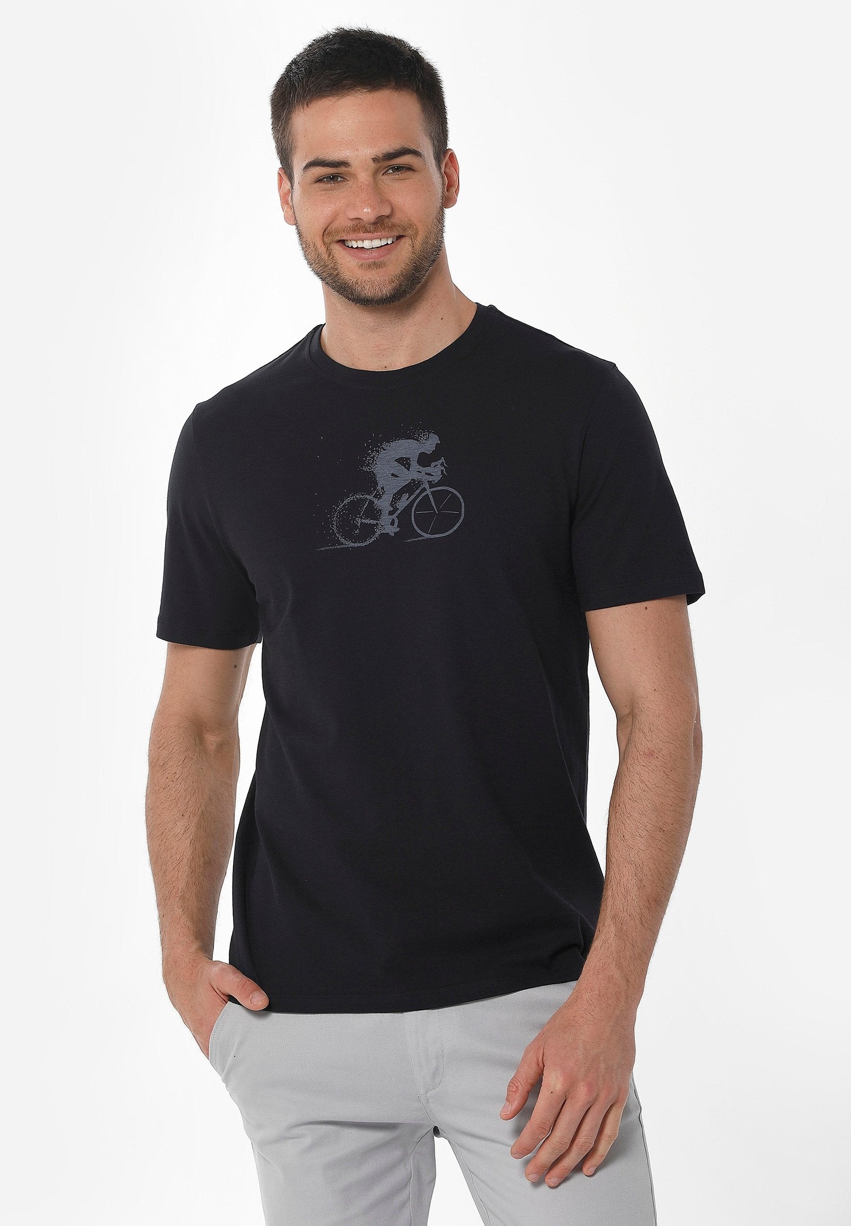 T-Shirt aus Bio-Baumwolle mit Fahrrad-Print