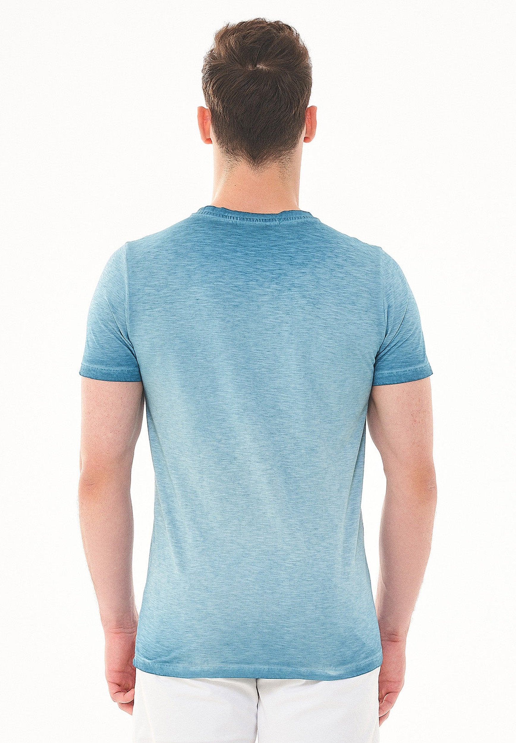 Garment Dyed T-Shirt aus Bio-Baumwolle mit Print
