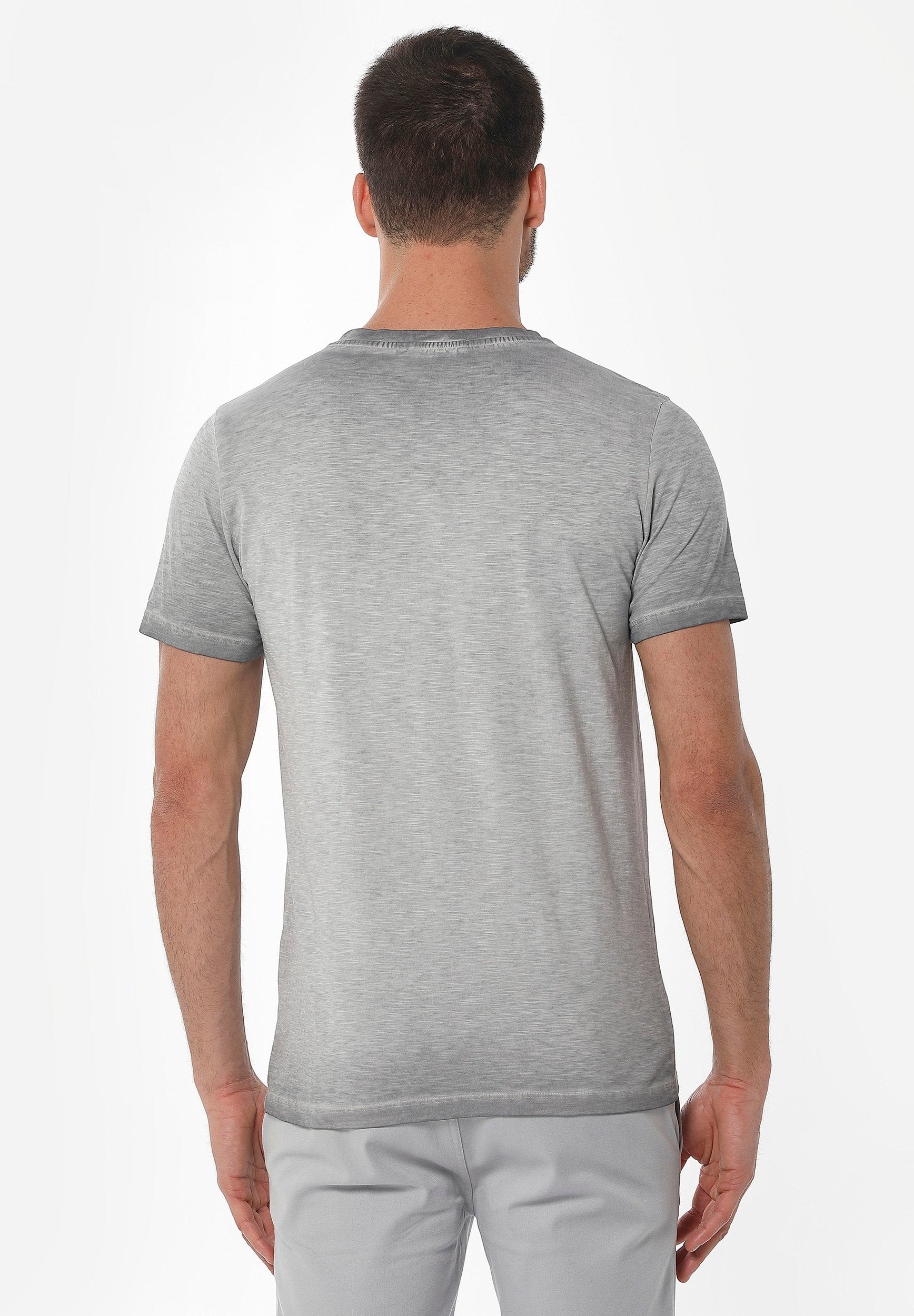 Garment Dyed T-Shirt aus Bio-Baumwolle mit Print