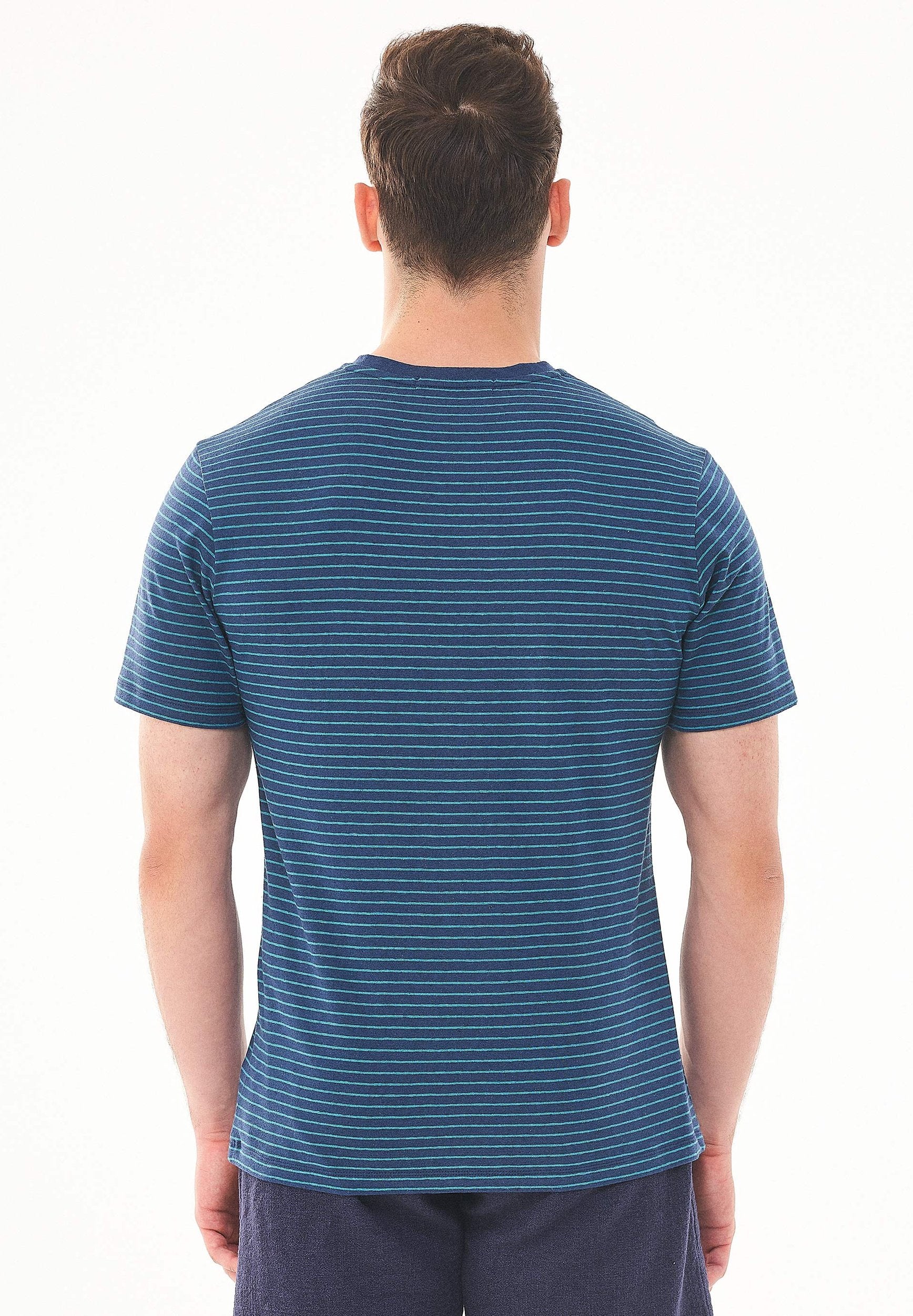 Gestreiftes T-Shirt aus Bio-Baumwolle und Leinen