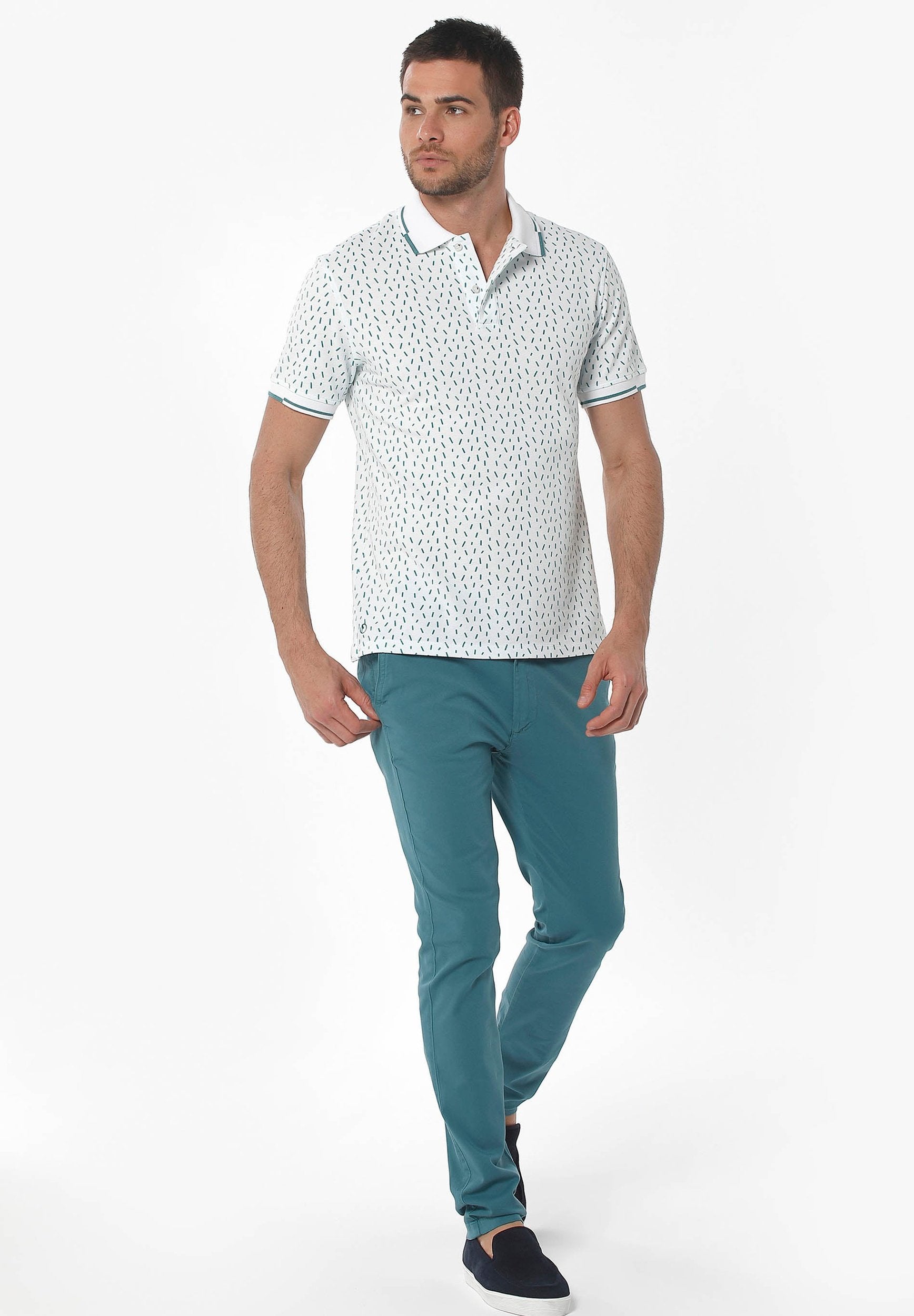 Poloshirt aus Bio-Baumwolle mit Allover-Print