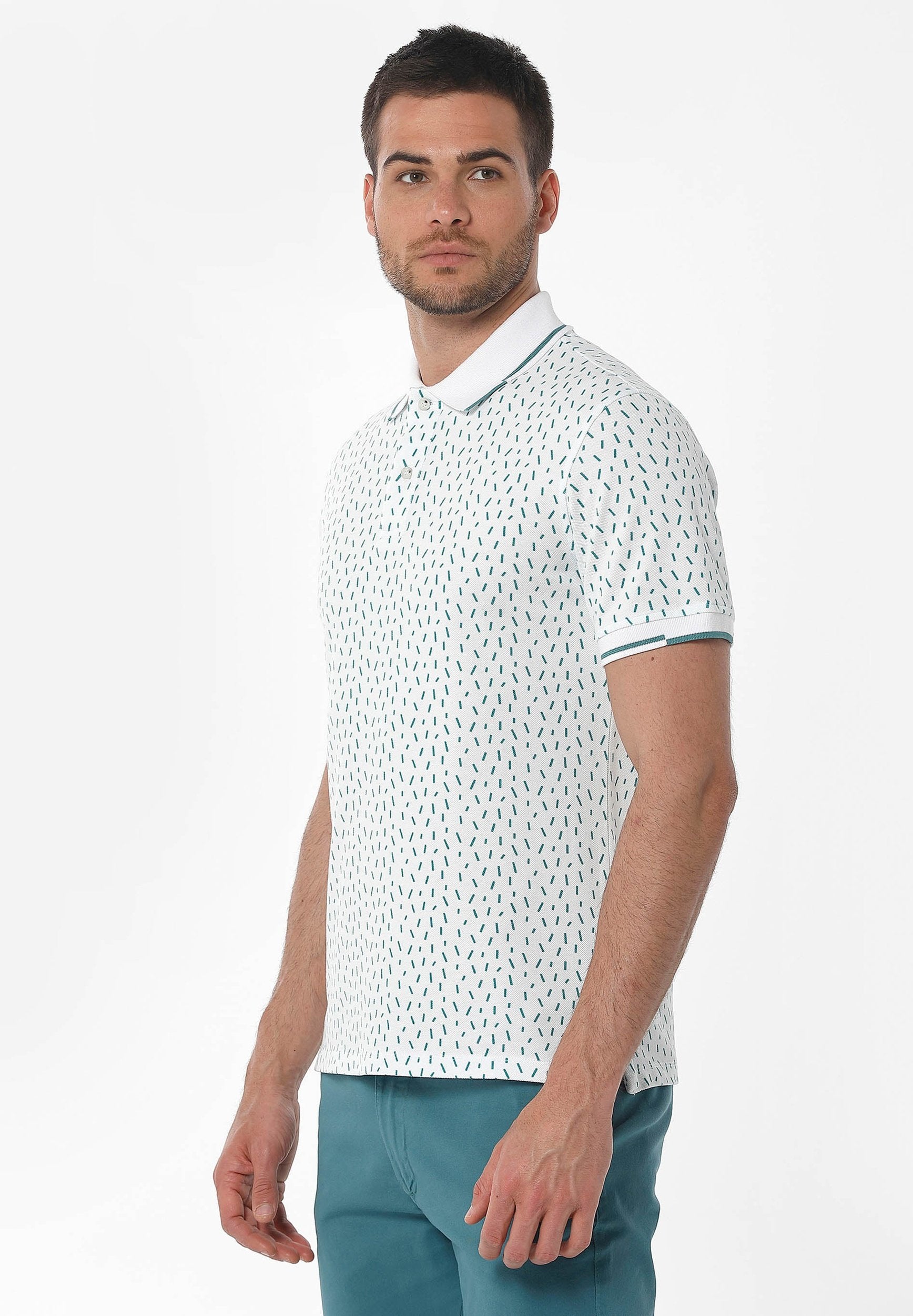 Poloshirt aus Bio-Baumwolle mit Allover-Print