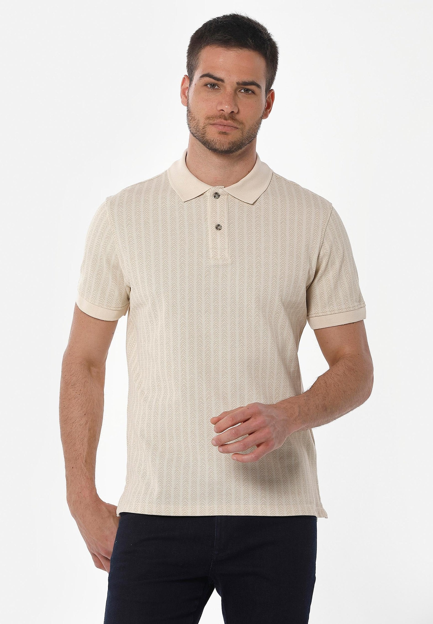 Poloshirt aus Bio-Baumwolle mit Allover-Print
