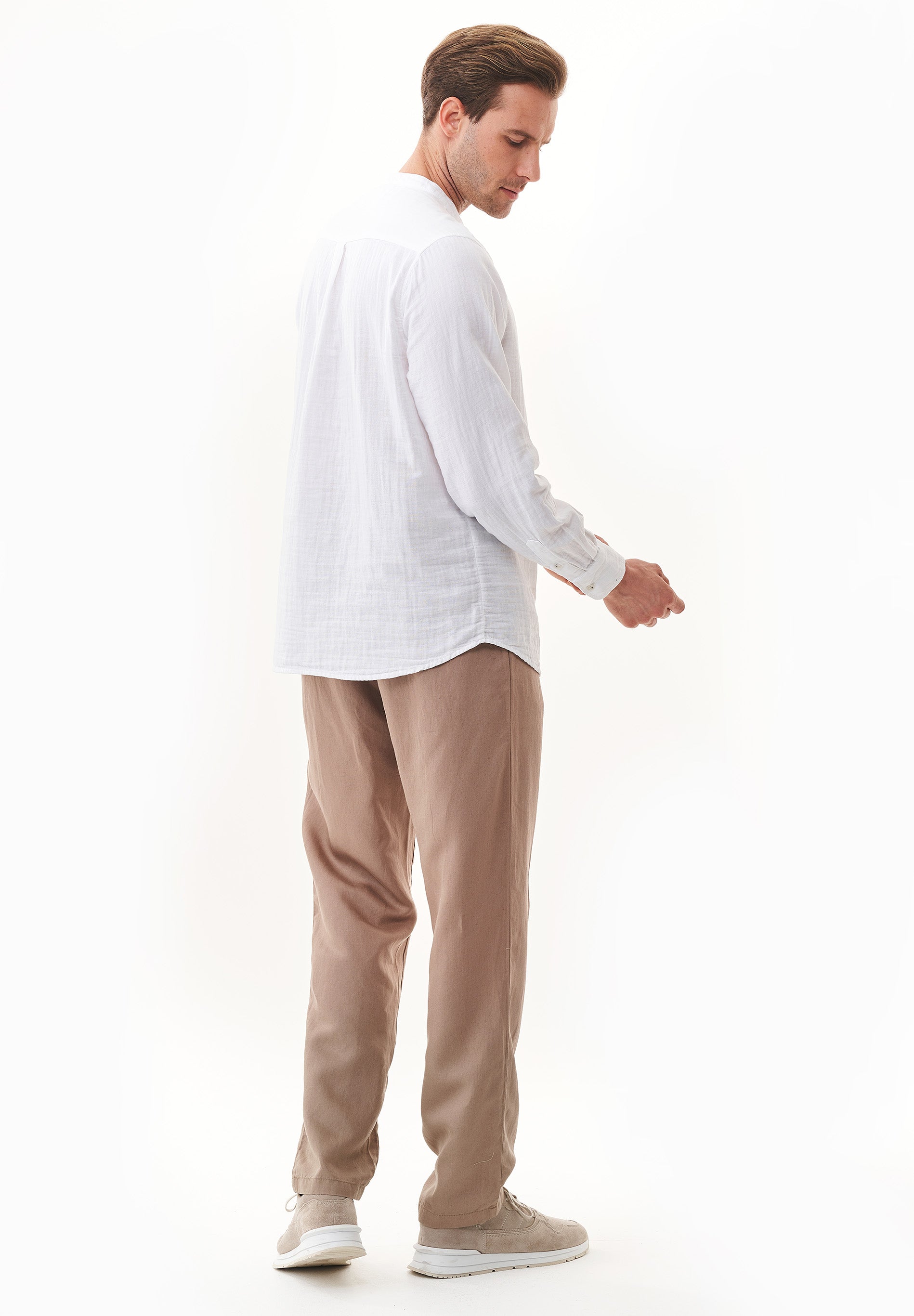 Hemd aus Bio-Baumwolle mit Stehkragen