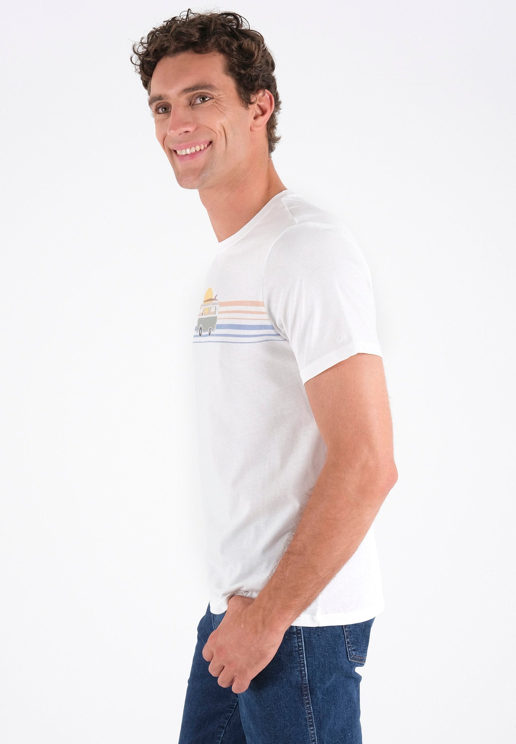T-Shirt aus Bio-Baumwolle mit Wagen-Print