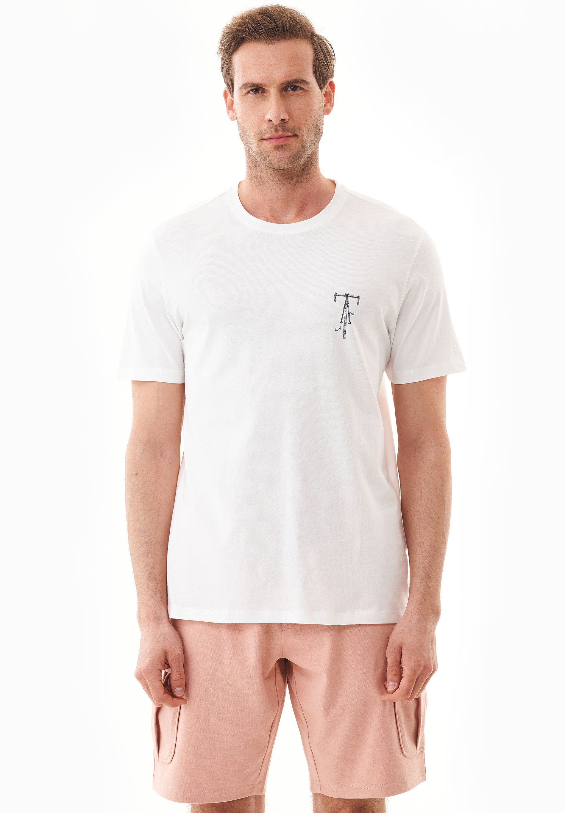 T-Shirt aus Bio-Baumwolle mit Fahrrad-Print