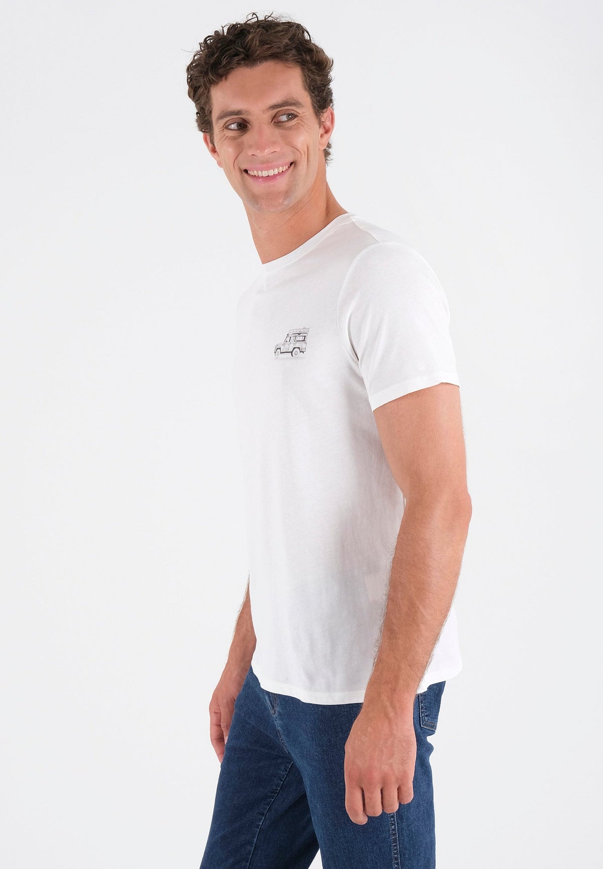 T-Shirt aus Bio-Baumwolle mit Wagen-Print – Ansicht 3