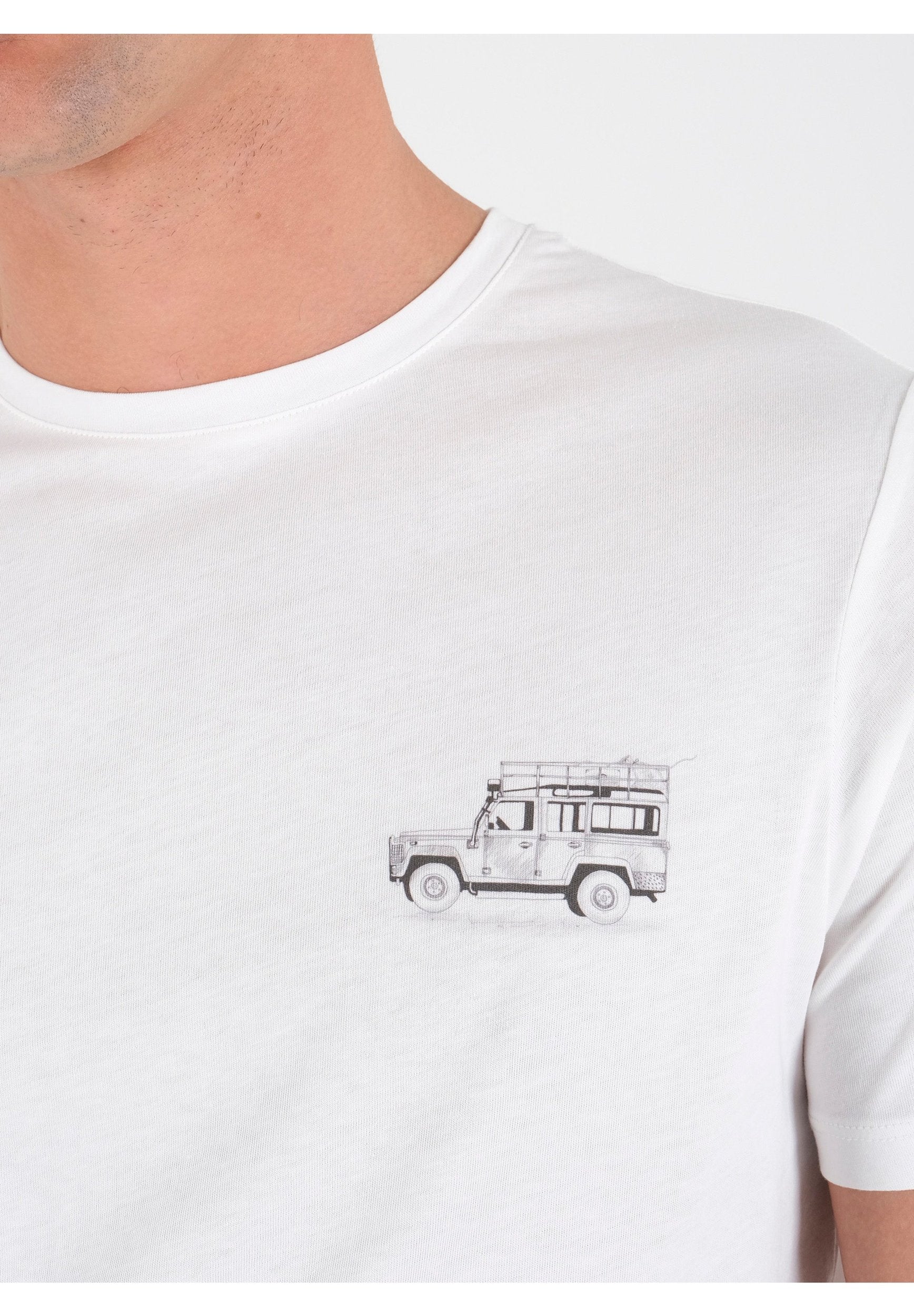 T-Shirt aus Bio-Baumwolle mit Wagen-Print