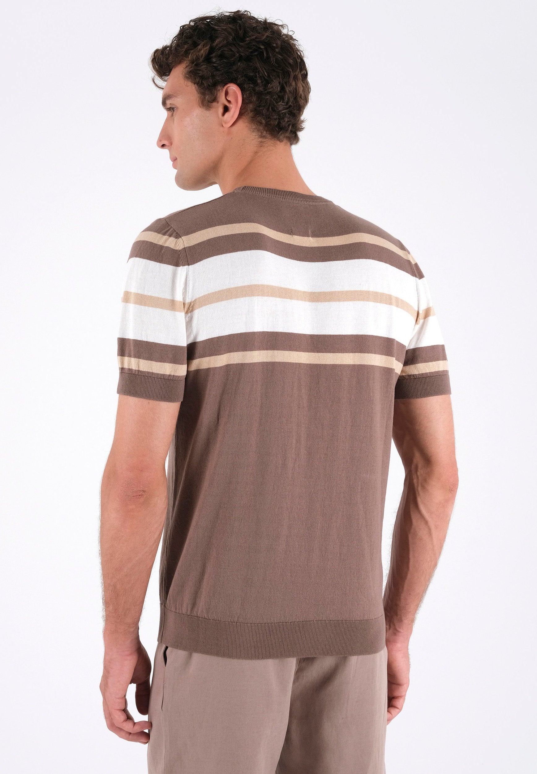Feinstrick-T-Shirt aus Bio-Baumwolle mit Streifen