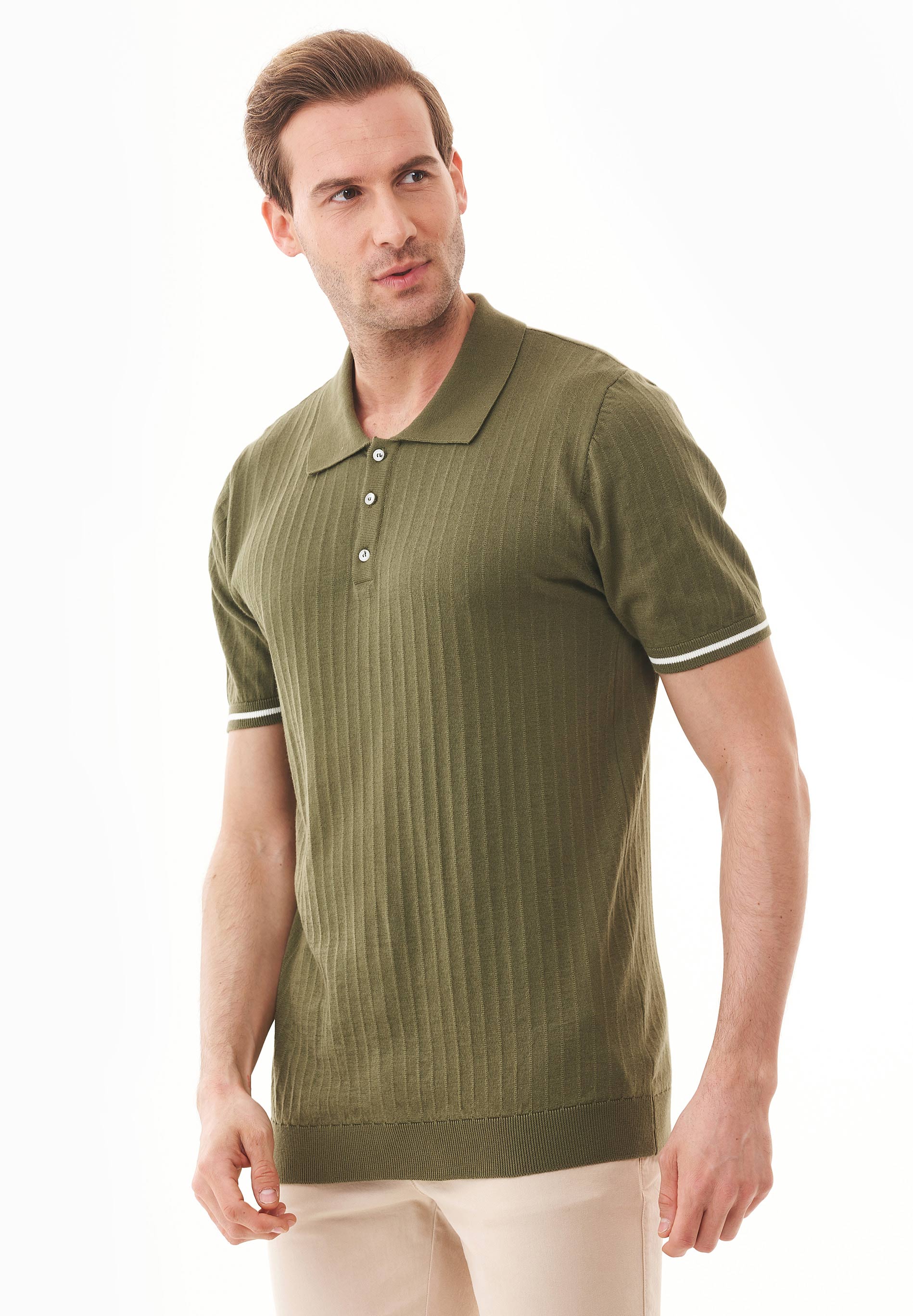 Strick-Poloshirt aus Bio-Baumwolle