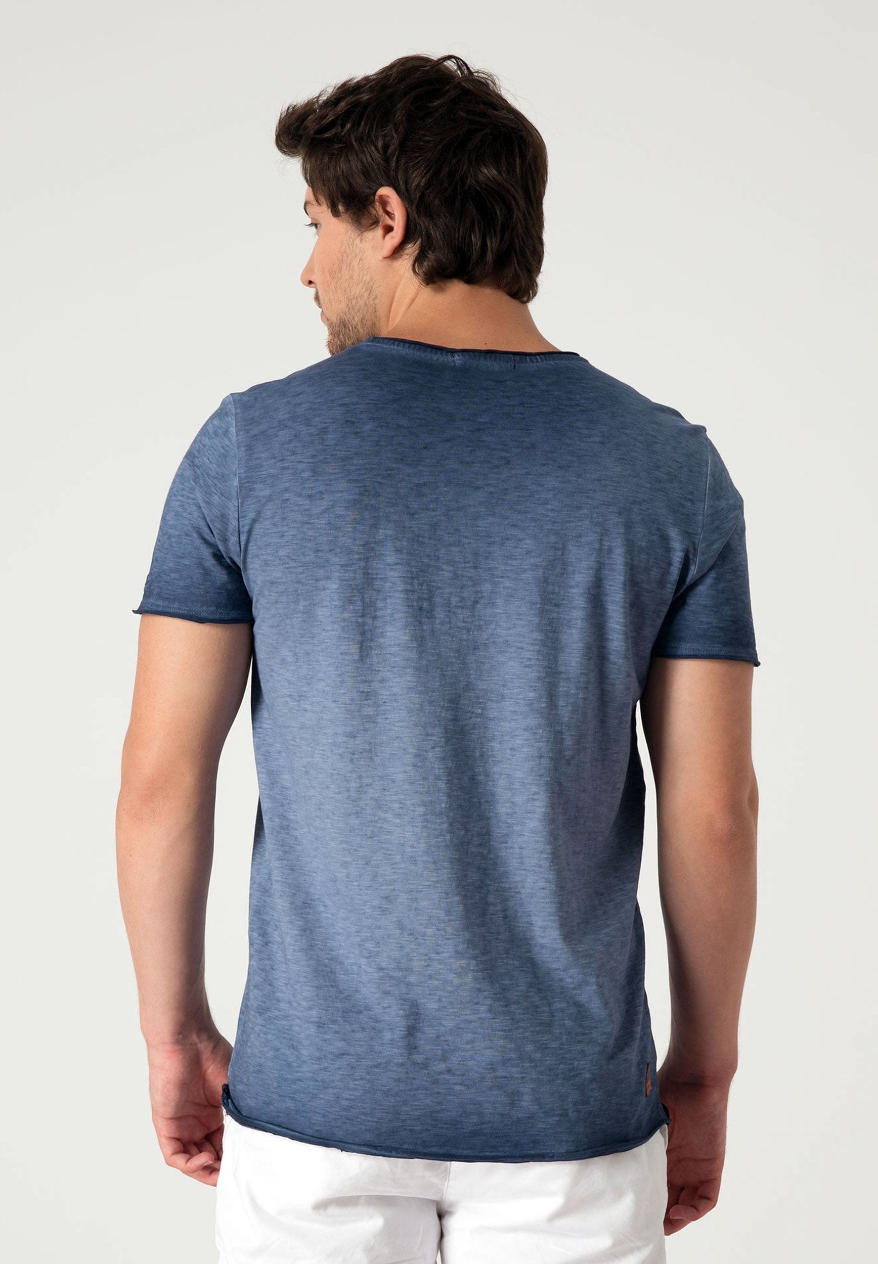 Raw-edge T-Shirt aus Bio-Baumwolle mit Print