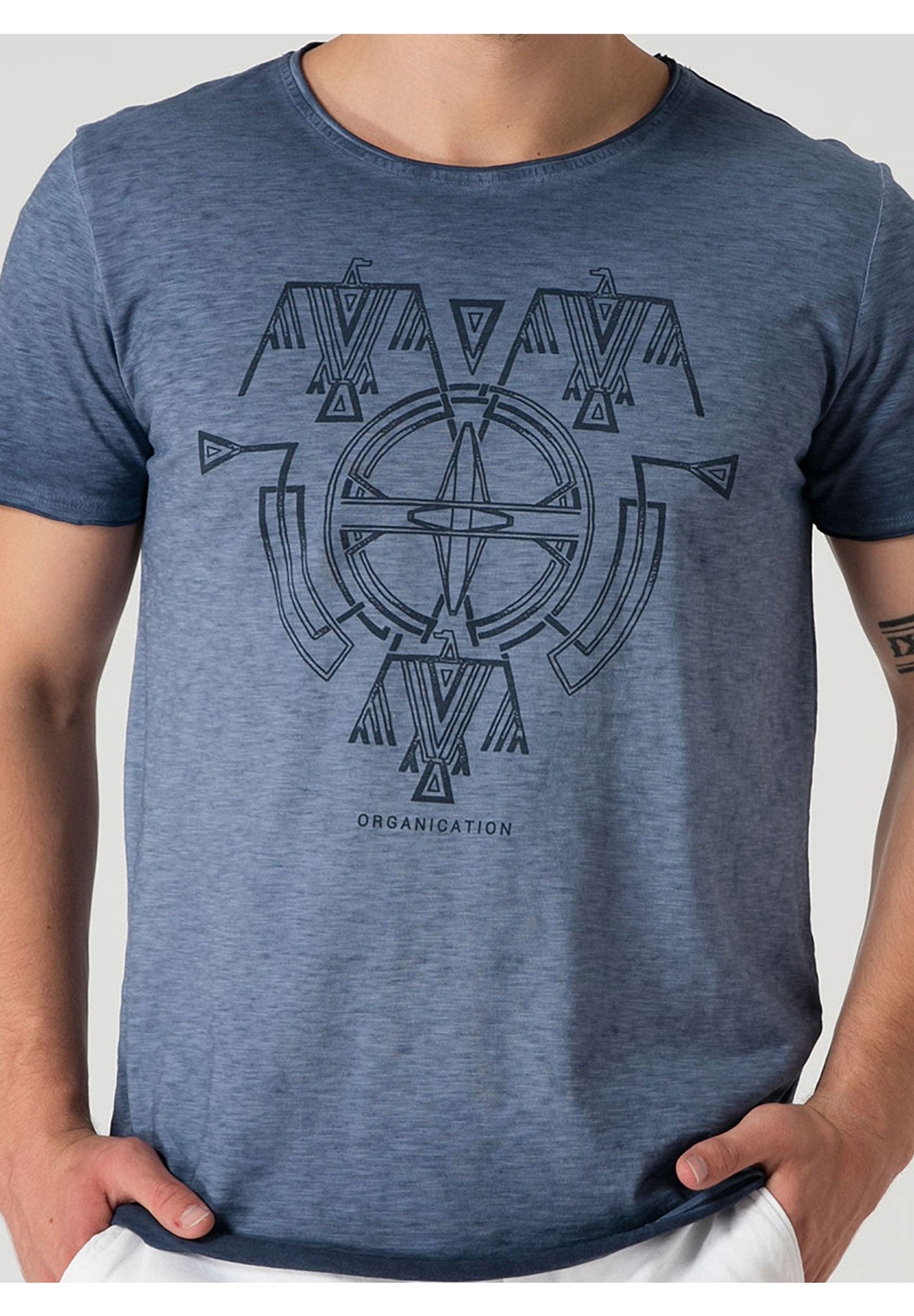 Raw-edge T-Shirt aus Bio-Baumwolle mit Print