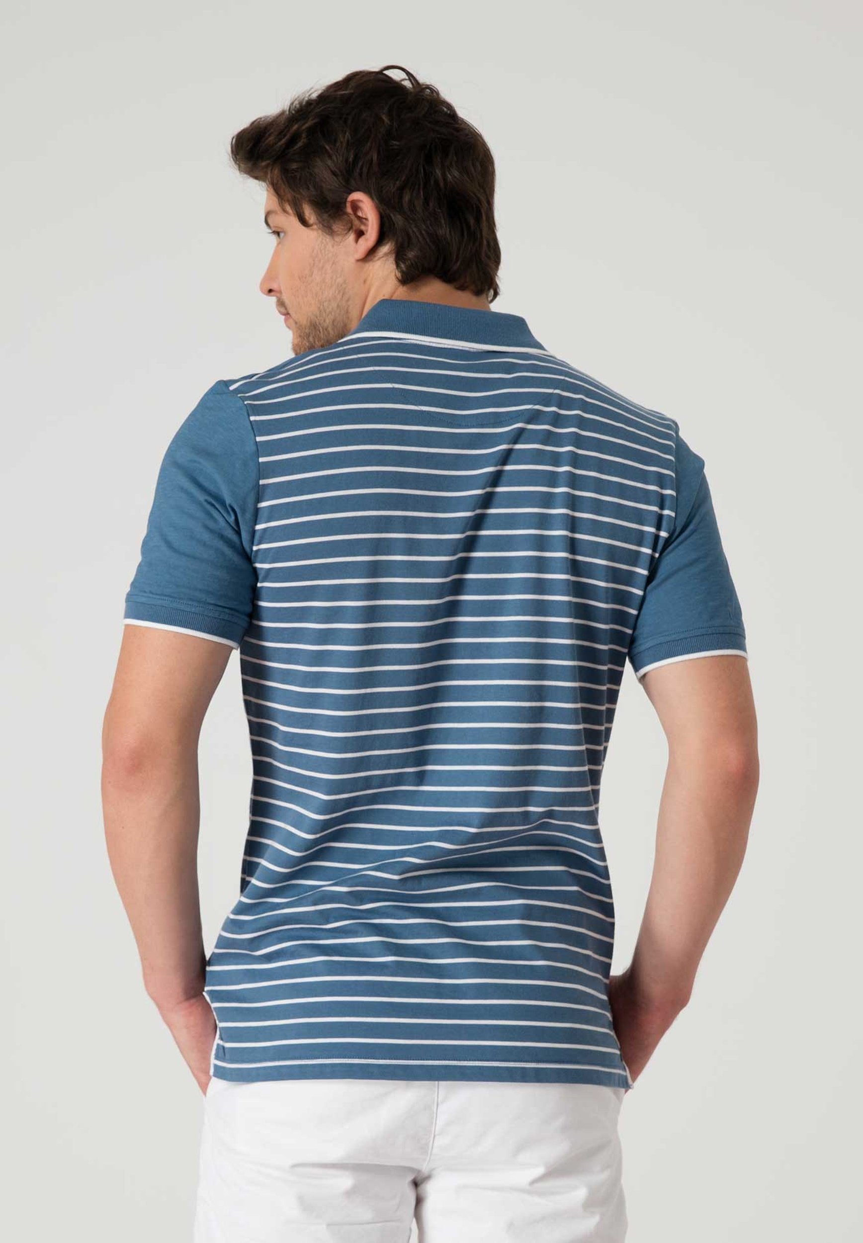 Gestreiftes Poloshirt aus Bio-Baumwolle mit Knopfleiste