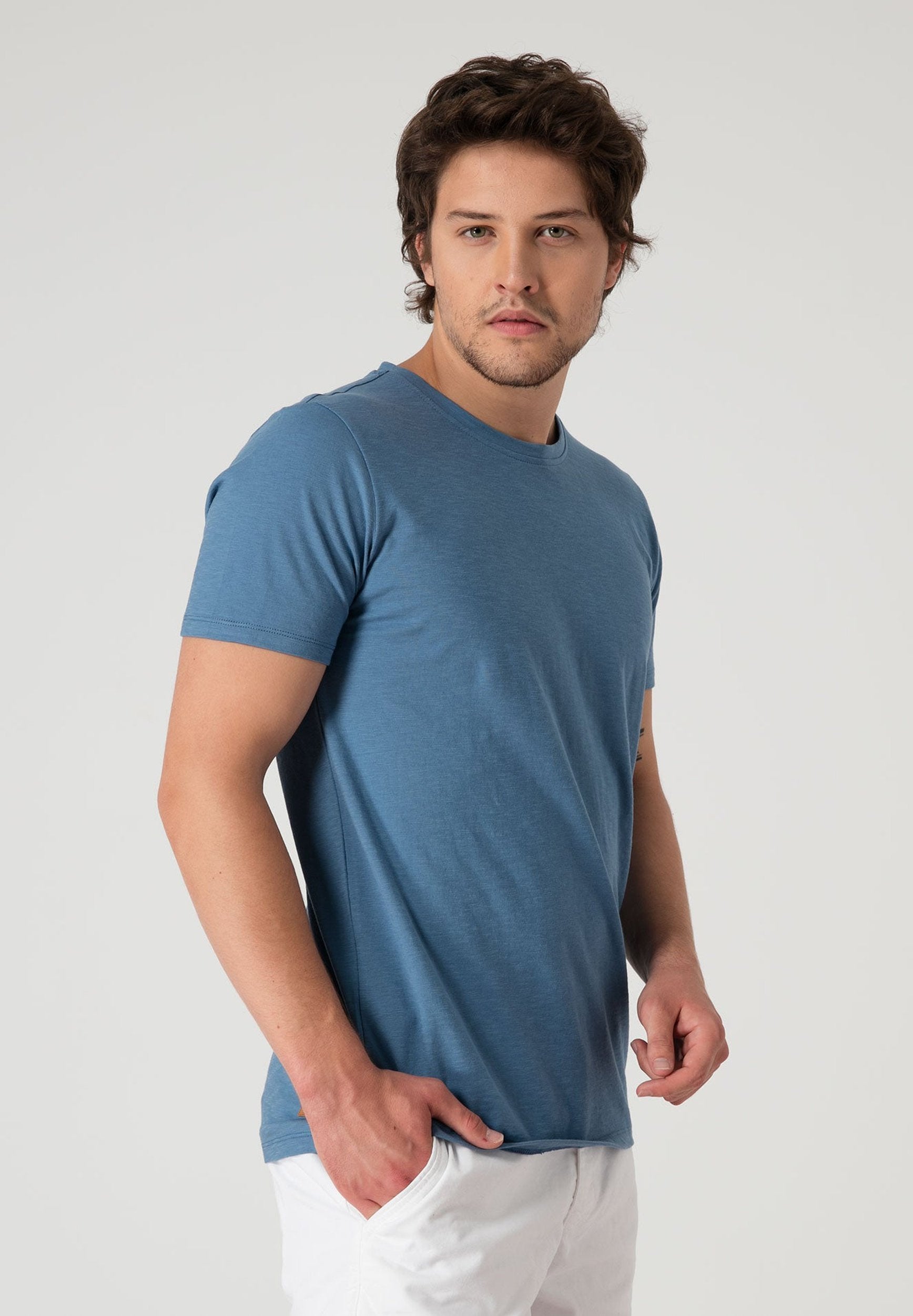 Basic T-Shirt aus Bio-Baumwolle in Slub Jersey