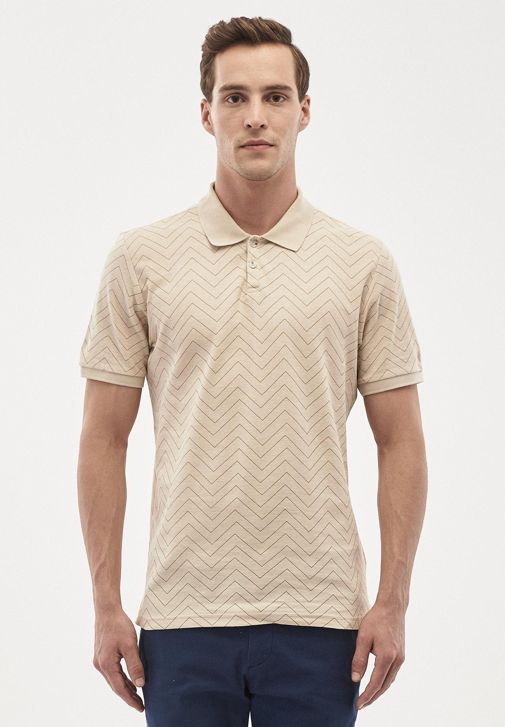 Poloshirt aus Bio-Baumwolle mit Allover-Print