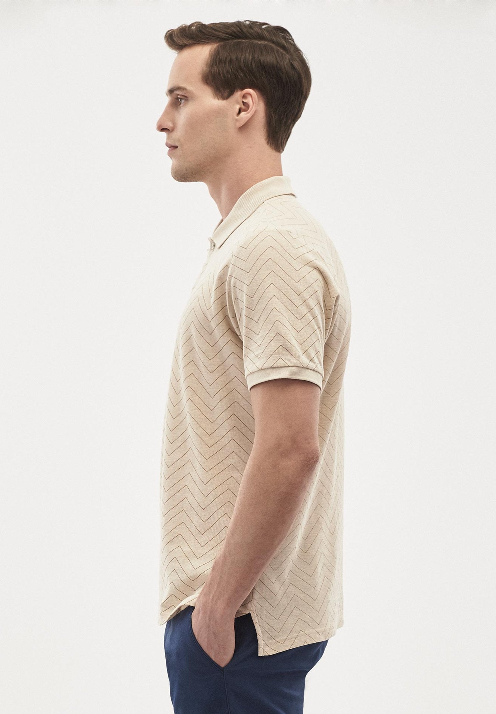 Poloshirt aus Bio-Baumwolle mit Allover-Print