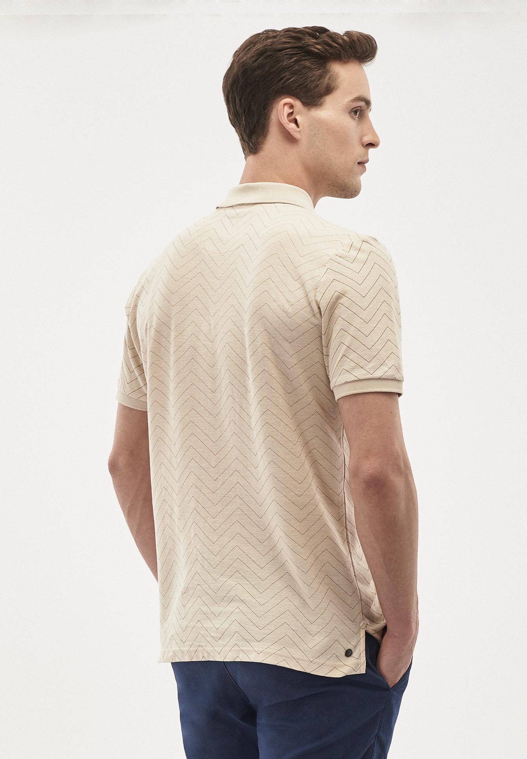 Poloshirt aus Bio-Baumwolle mit Allover-Print