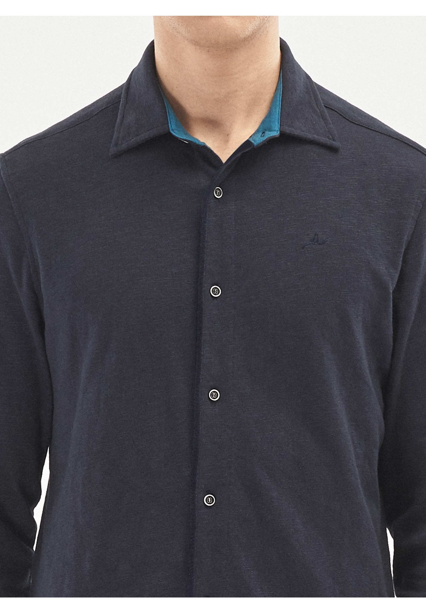 Langarm-Hemd aus Bio-Baumwolle in Heavy Slub-Jersey-Qualität