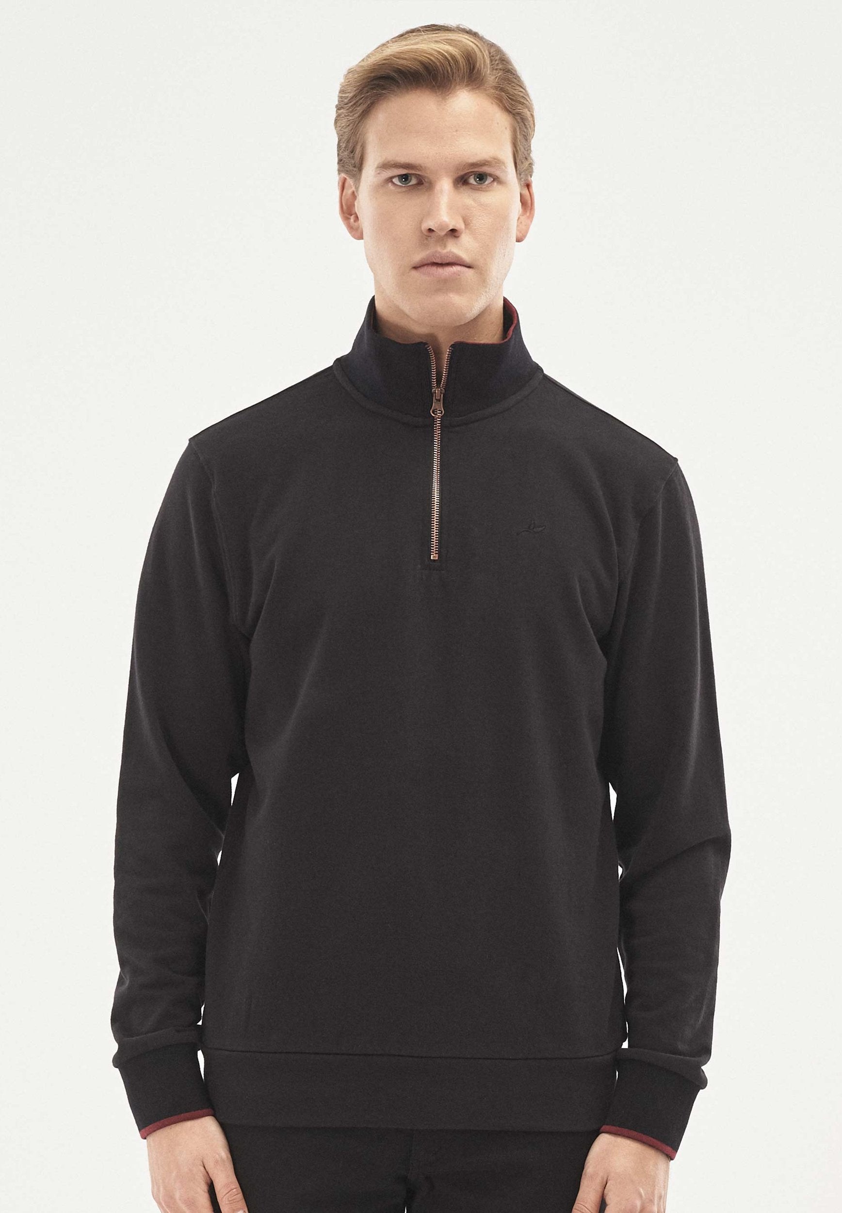 Sweatshirt aus Bio-Baumwolle mit Stehkragen