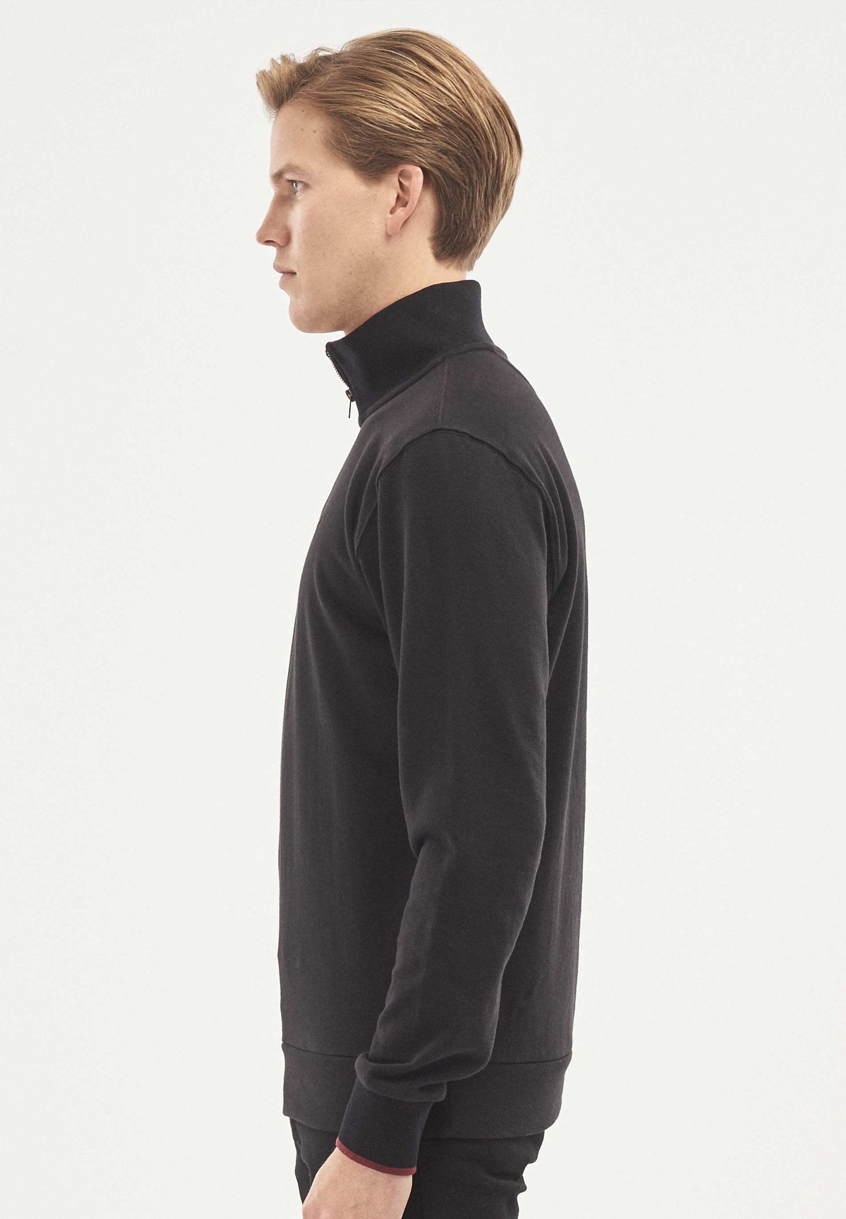 Sweatshirt aus Bio-Baumwolle mit Stehkragen