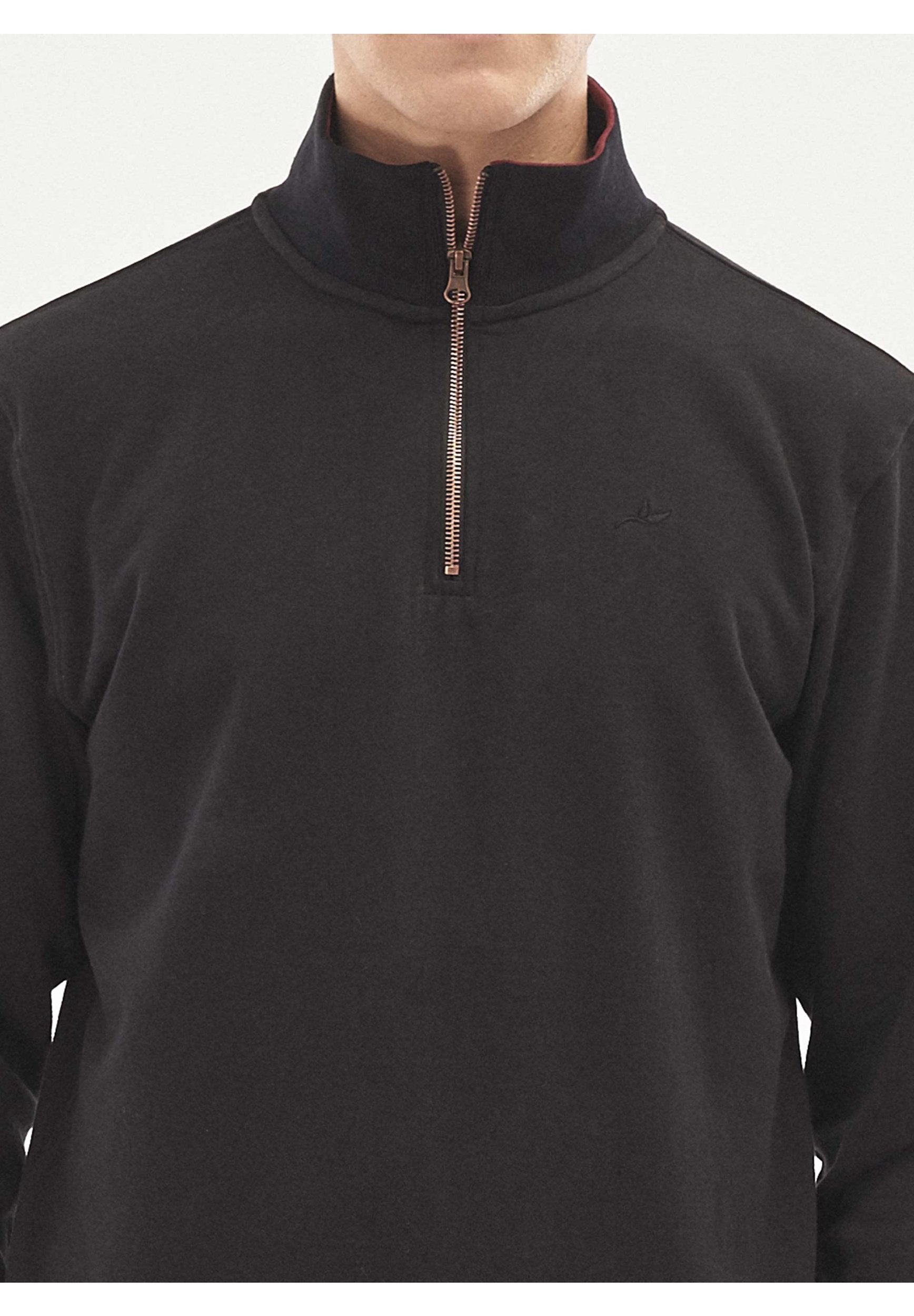 Sweatshirt aus Bio-Baumwolle mit Stehkragen