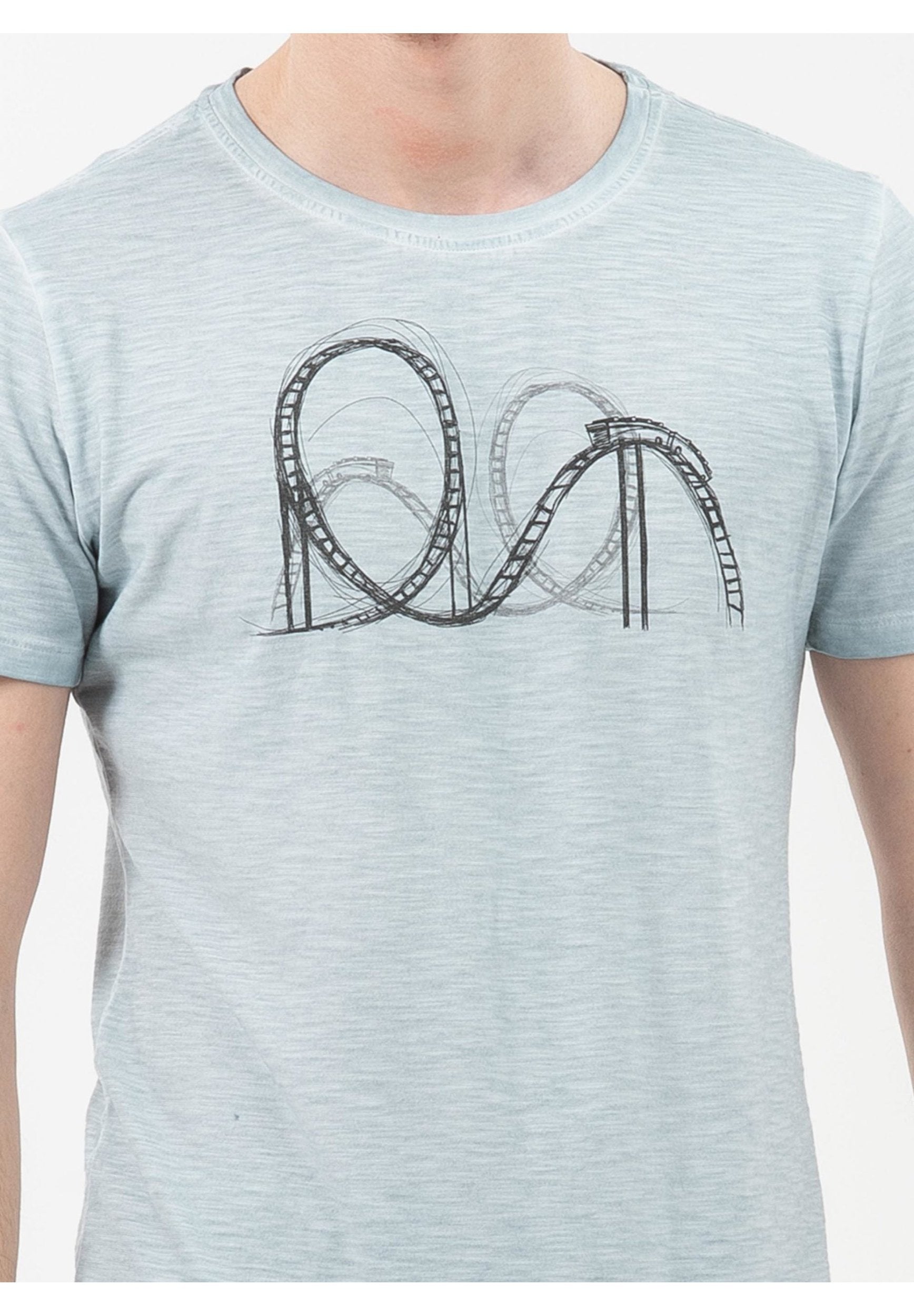 Garment Dyed T-Shirt aus Bio-Baumwolle mit Print