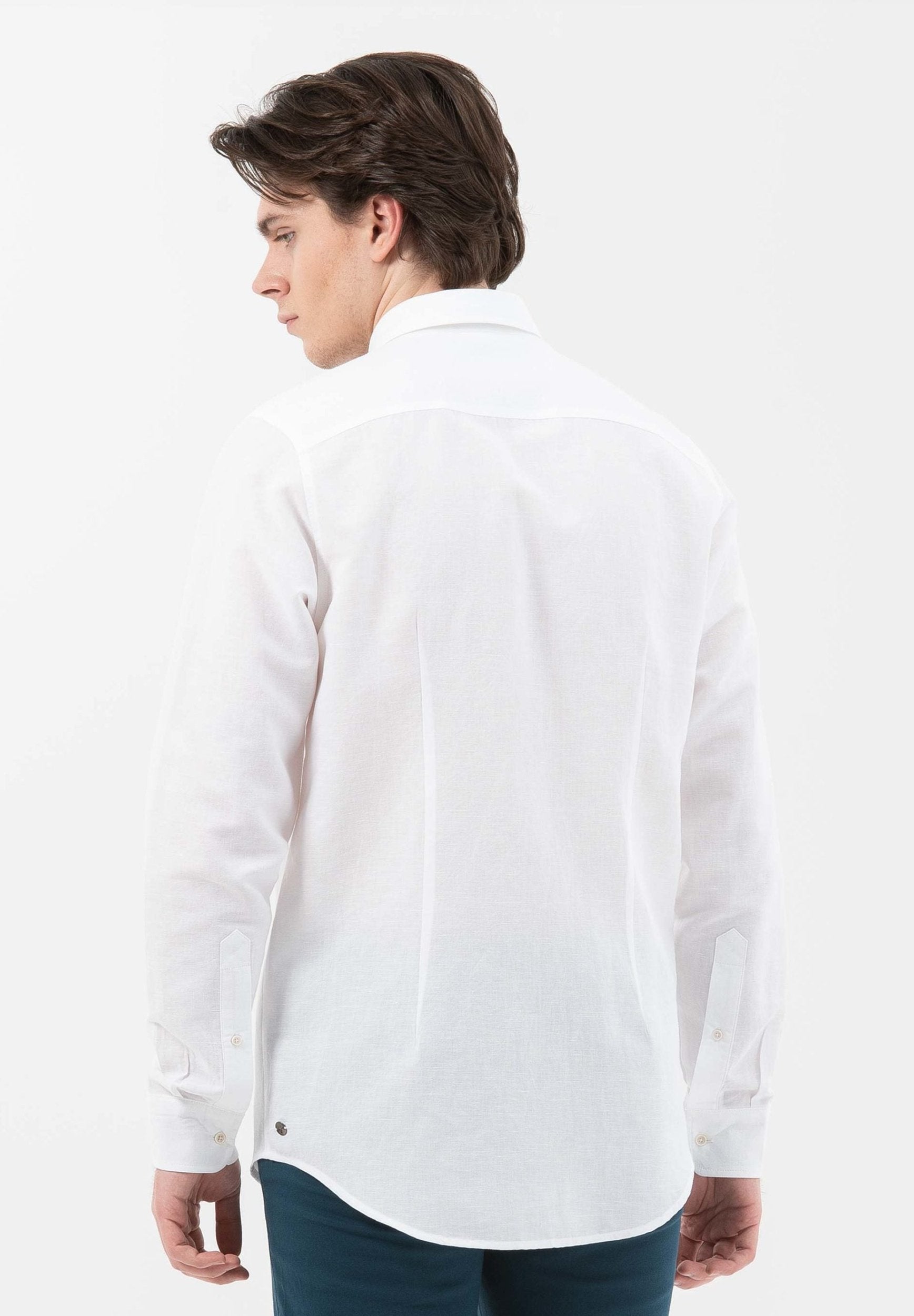 Langarm-Hemd aus Leinen mit Bio-Baumwolle