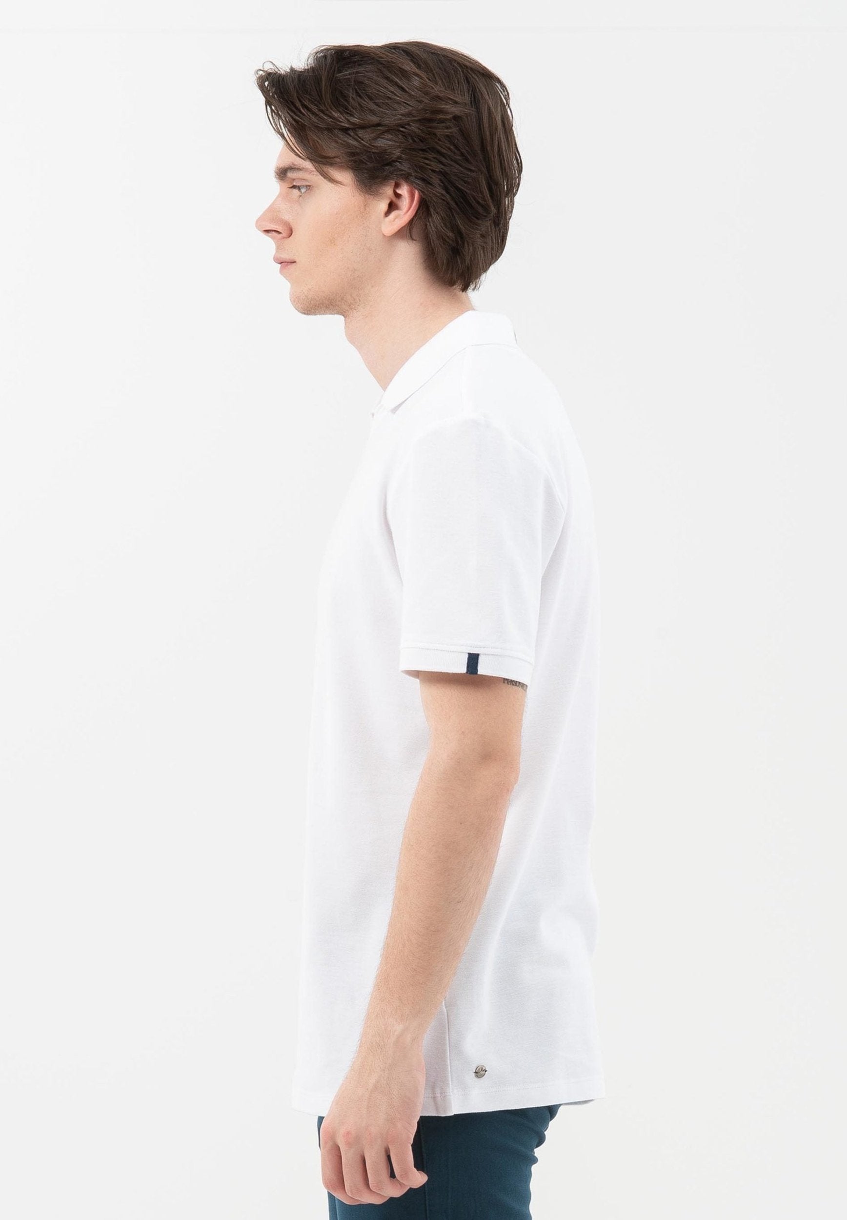 Poloshirt aus Bio-Baumwolle mit V-Ausschnitt