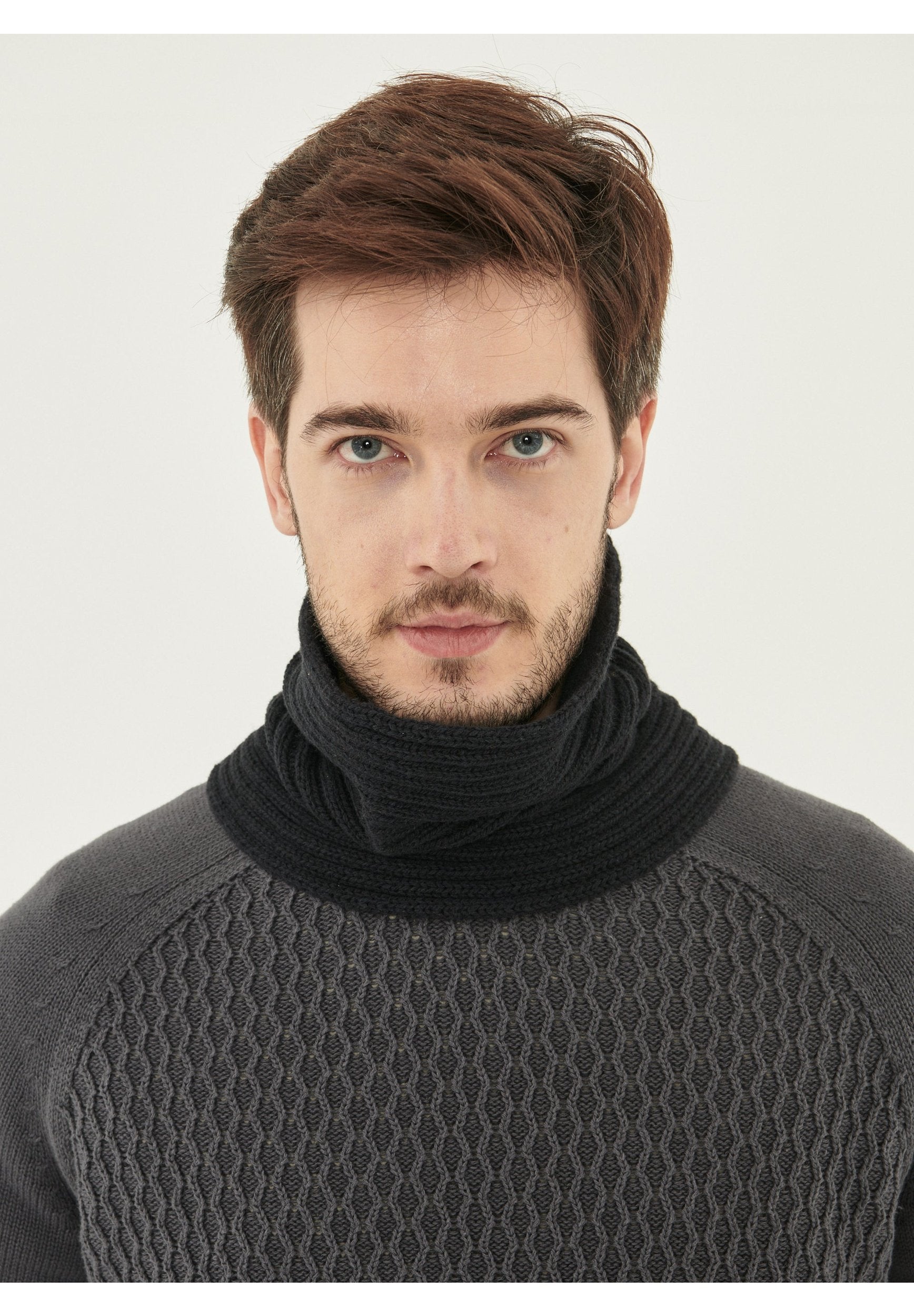 Unisex Strick Loop Schal aus Bio-Merinowolle und Bio-Baumwolle