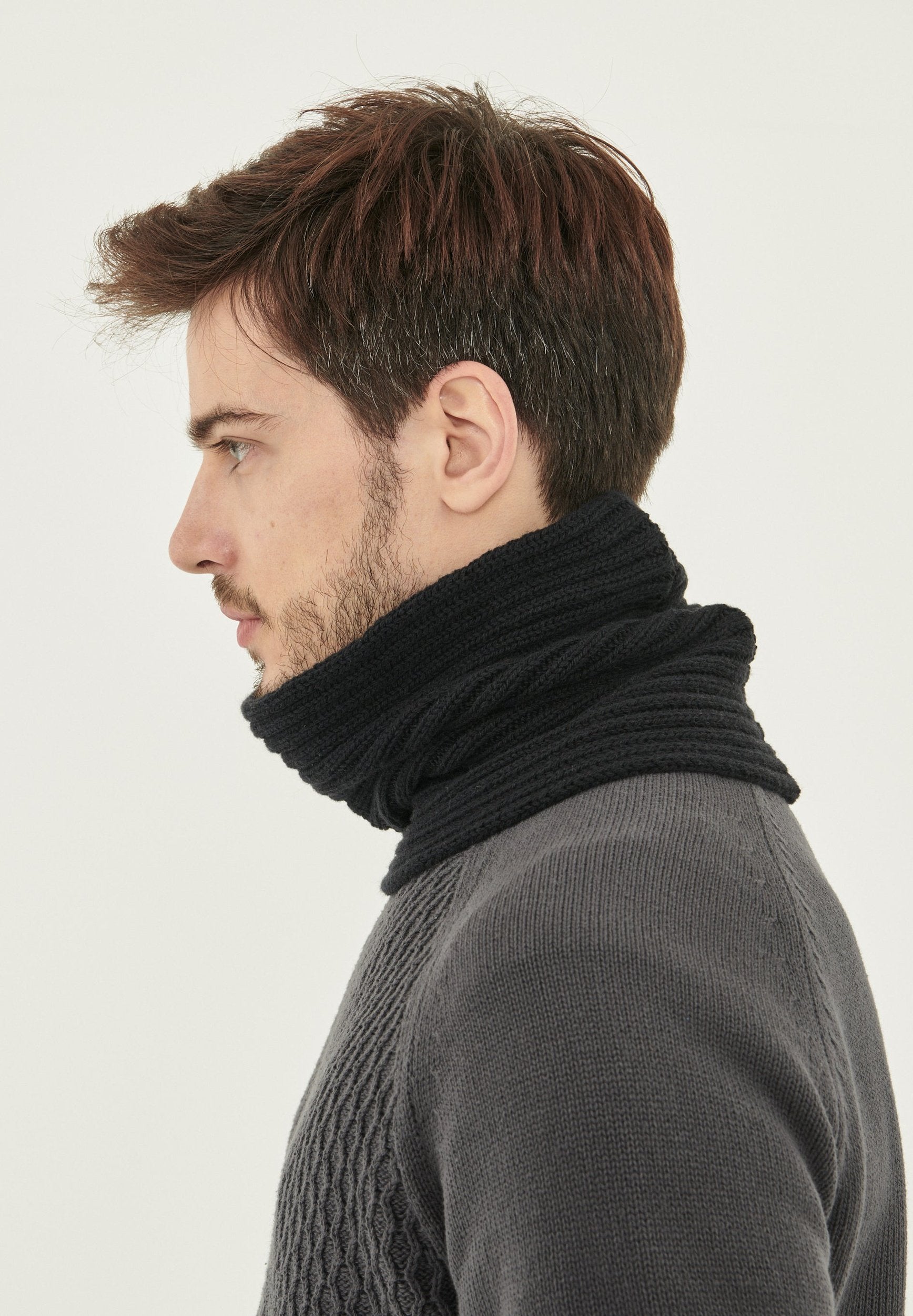 Unisex Strick Loop Schal aus Bio-Merinowolle und Bio-Baumwolle