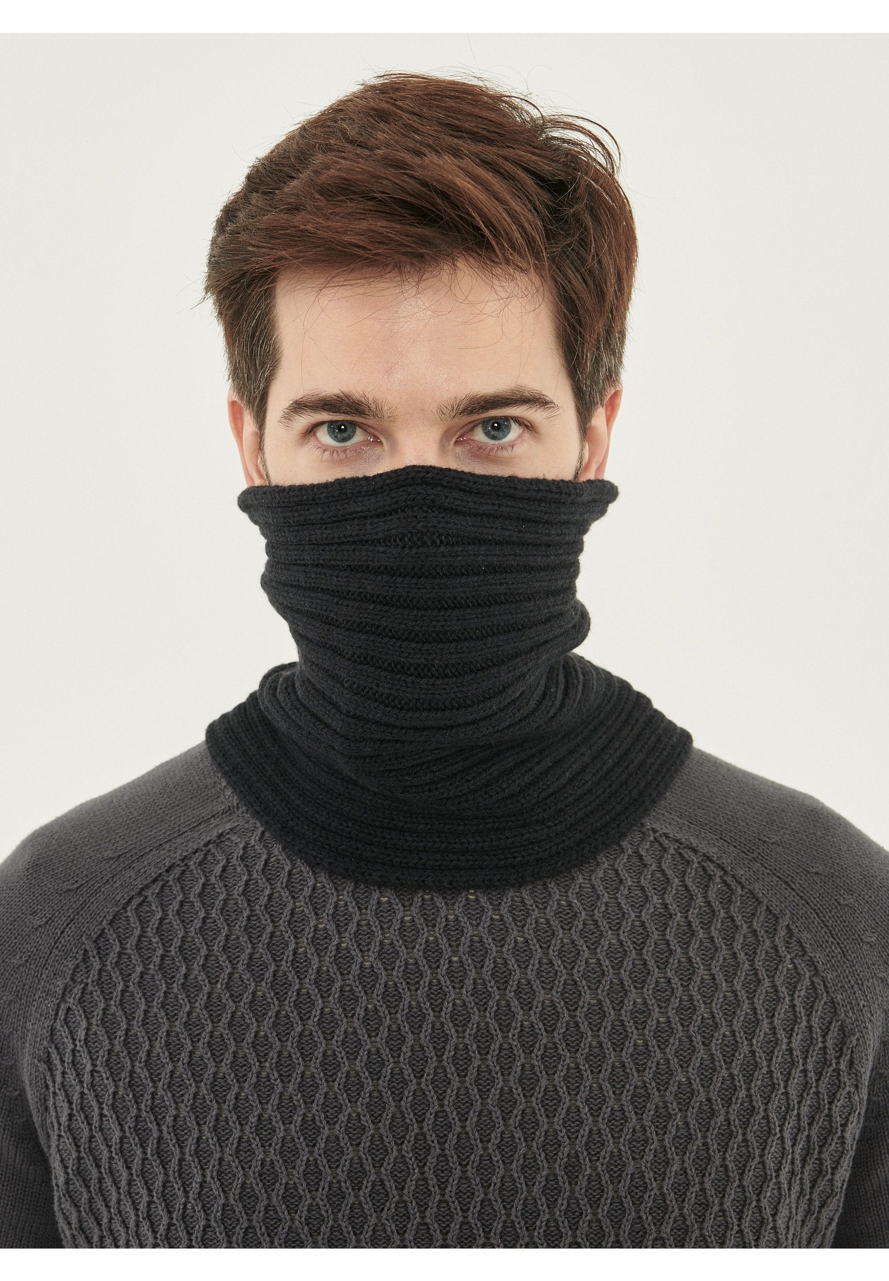 Unisex Strick Loop Schal aus Bio-Merinowolle und Bio-Baumwolle