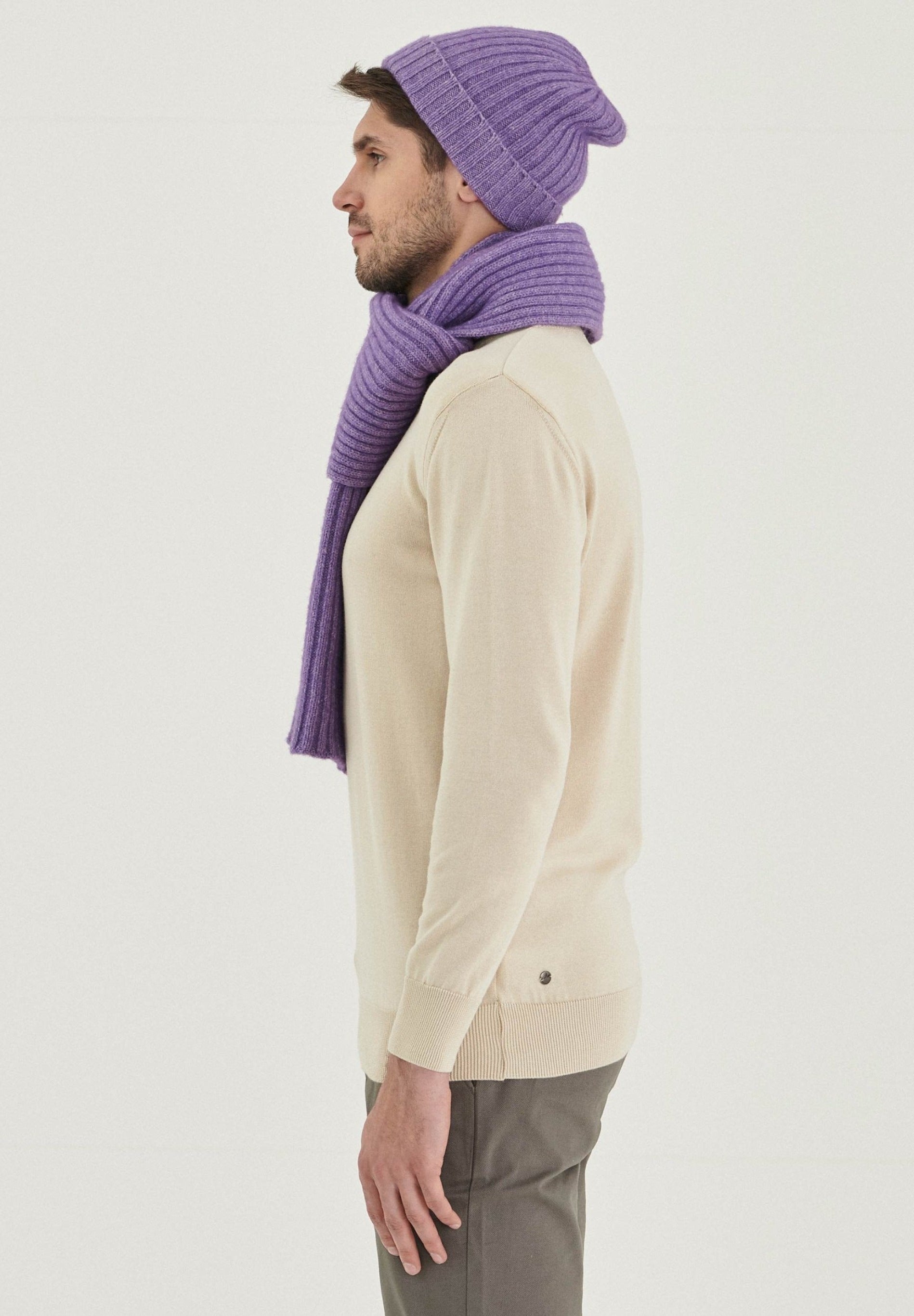 Unisex Strickschal aus Bio-Merinowolle und Bio-Baumwolle