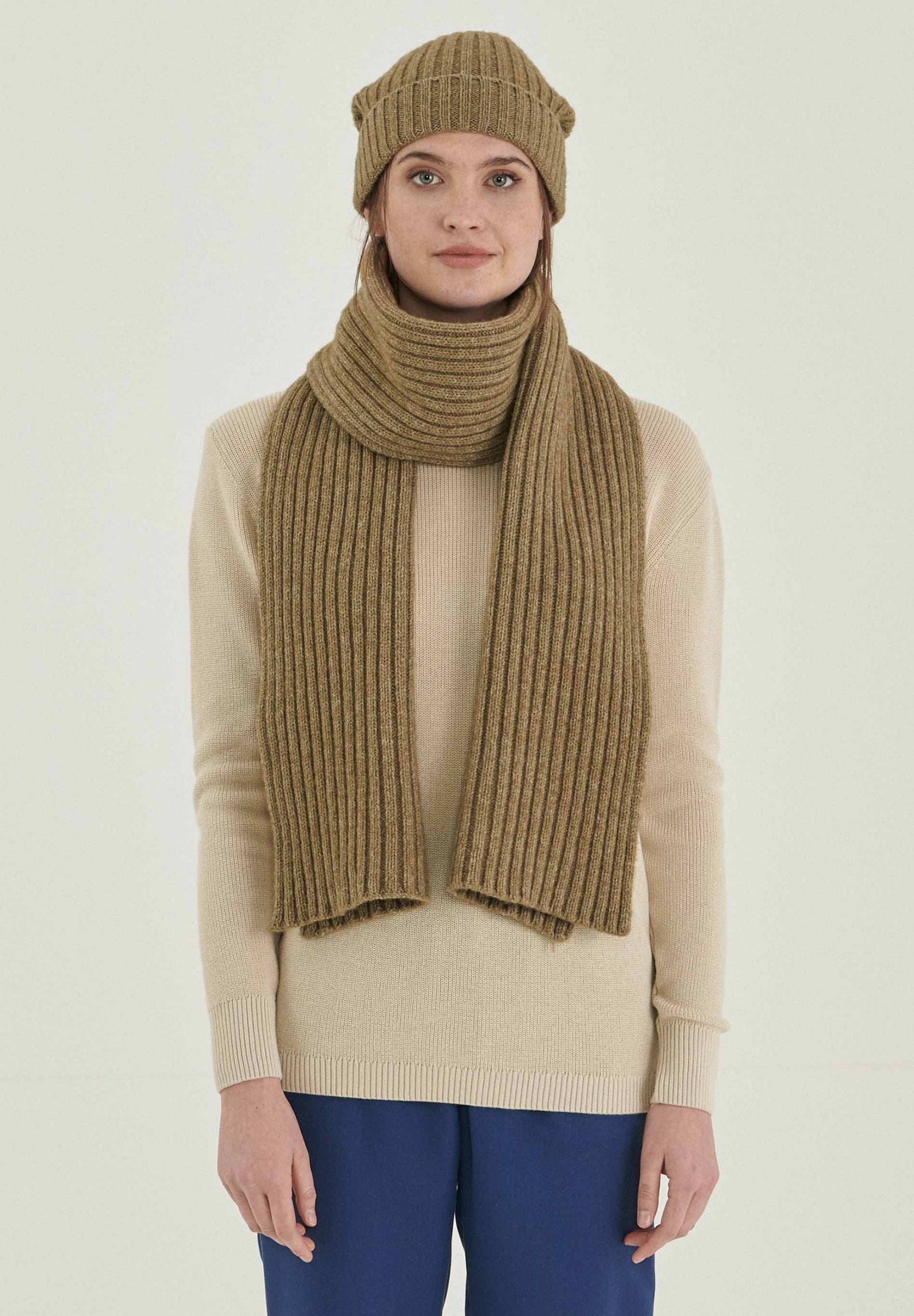 Unisex Strick-Beanie aus Bio-Merinowolle und Bio-Baumwolle