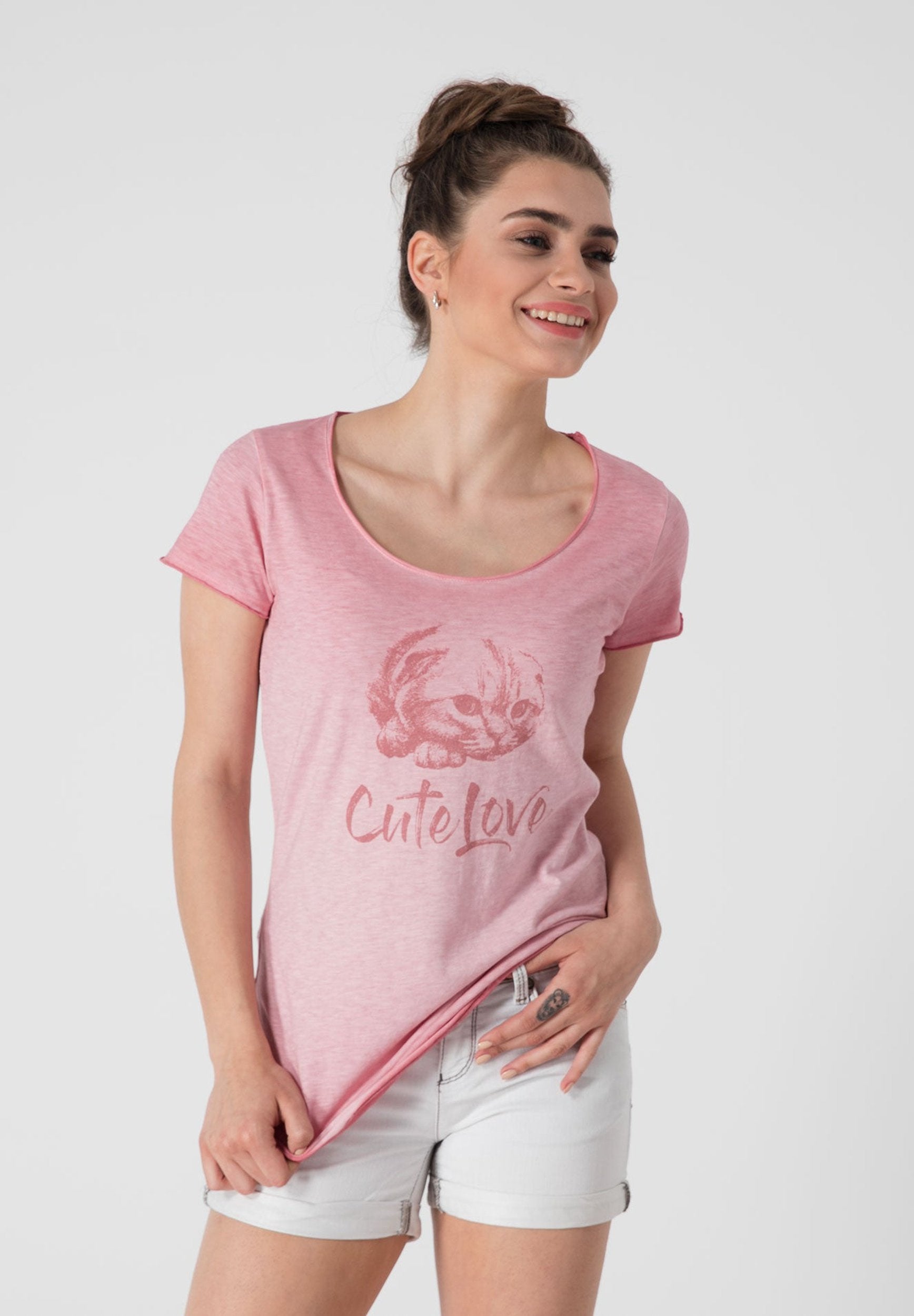 Bedrucktes Katzen T-Shirt aus Bio-Baumwolle