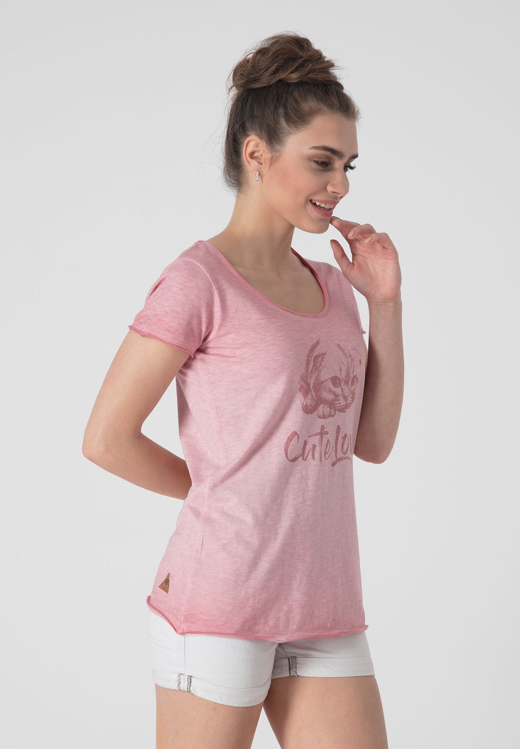 Bedrucktes Katzen T-Shirt aus Bio-Baumwolle