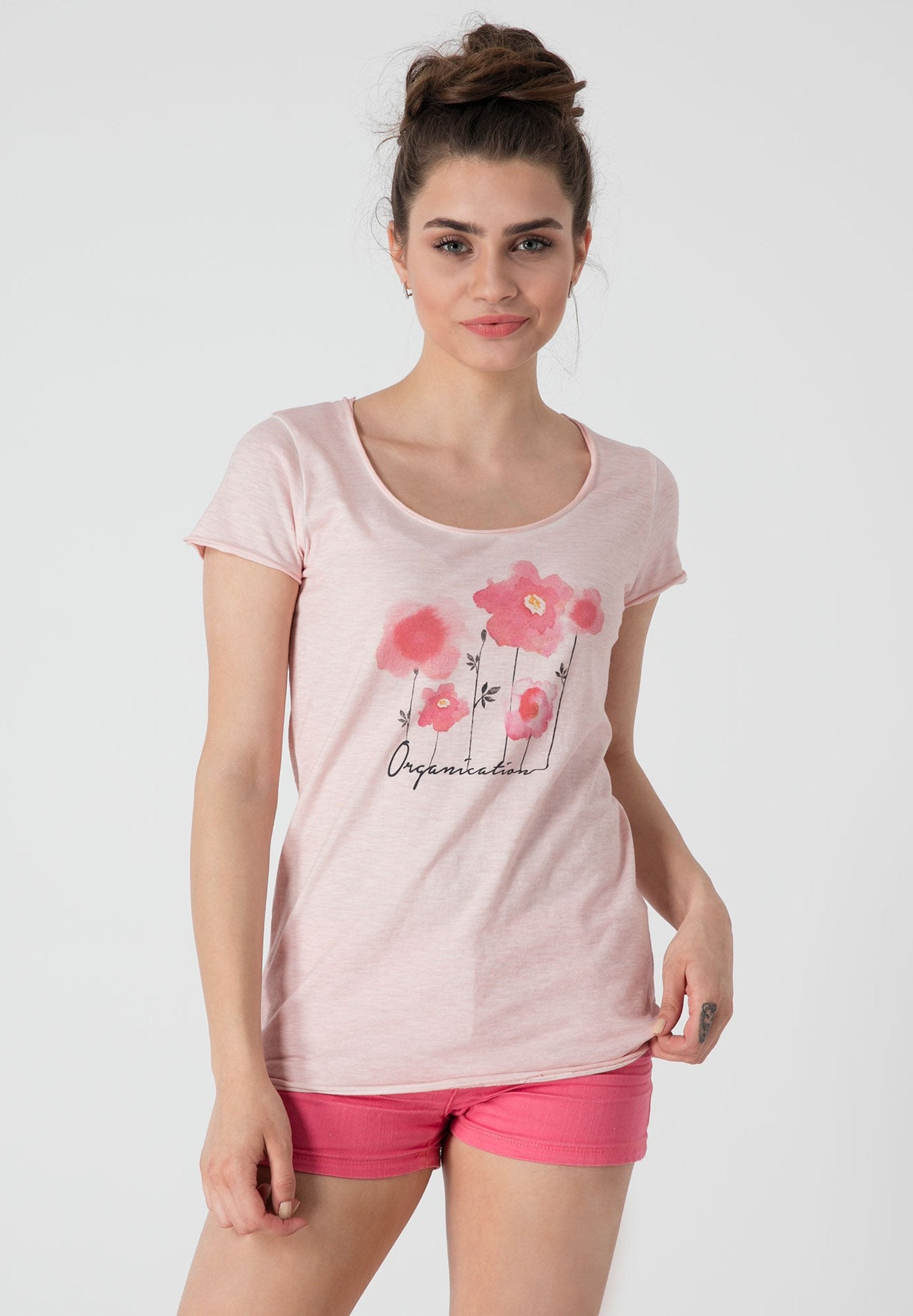 Bedrucktes T-Shirt aus Bio-Baumwolle mit Blumen Motive