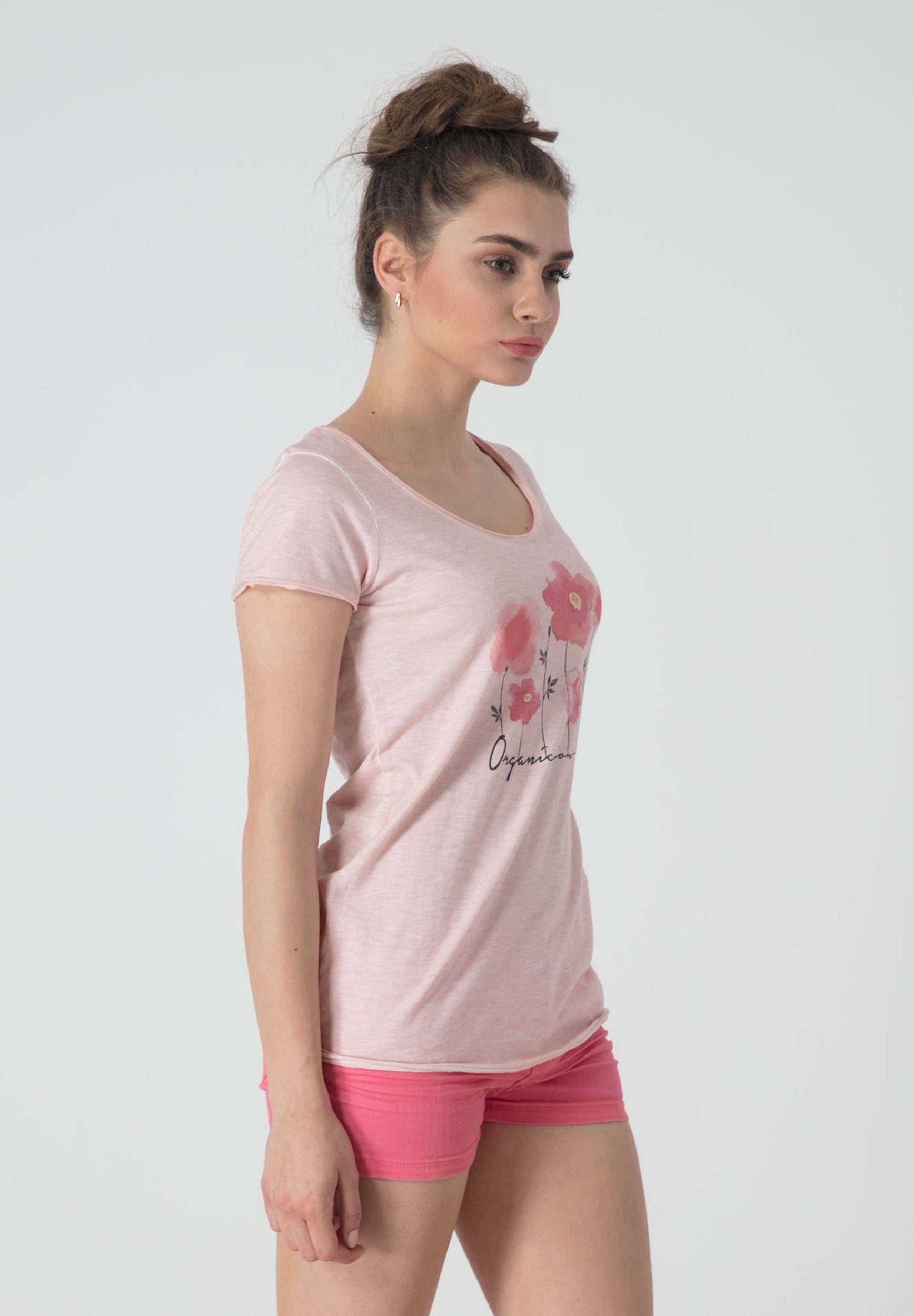 Bedrucktes T-Shirt aus Bio-Baumwolle mit Blumen Motive