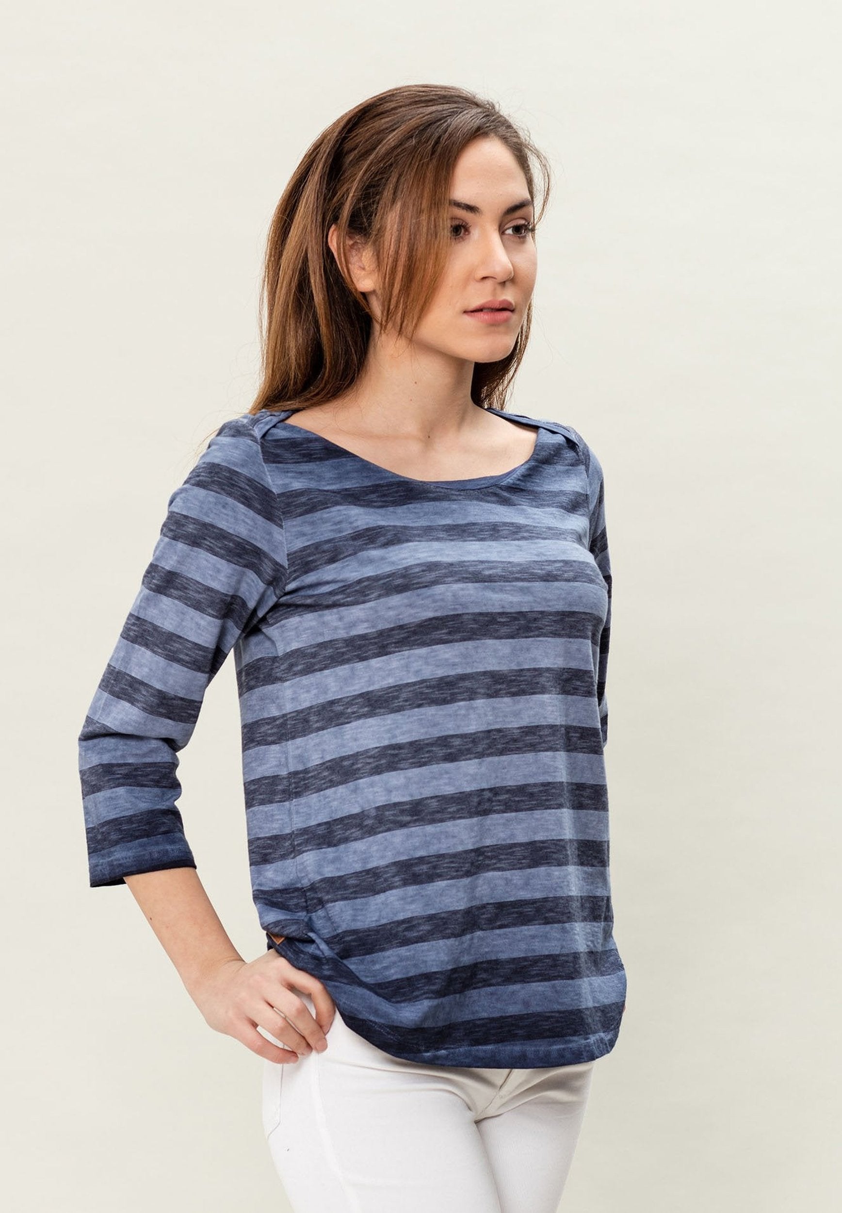 Garment Dyed 3/4-Arm-T-Shirt aus Bio-Baumwolle