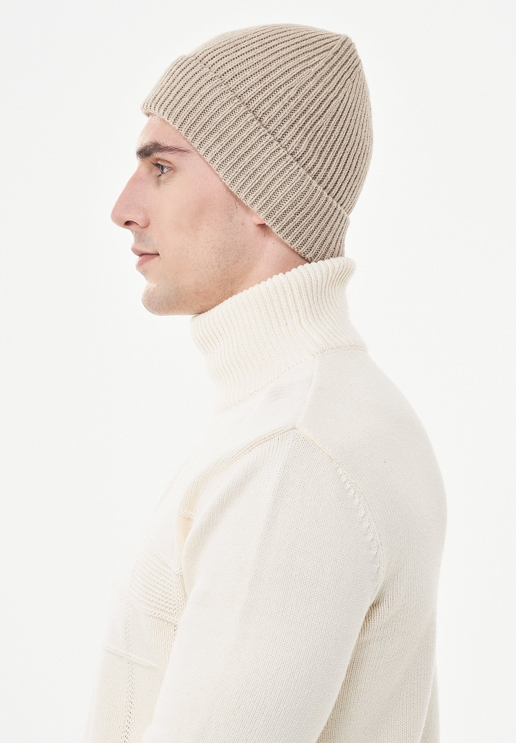 Unisex Strick-Beanie aus Bio-Merinowolle und Bio-Baumwolle