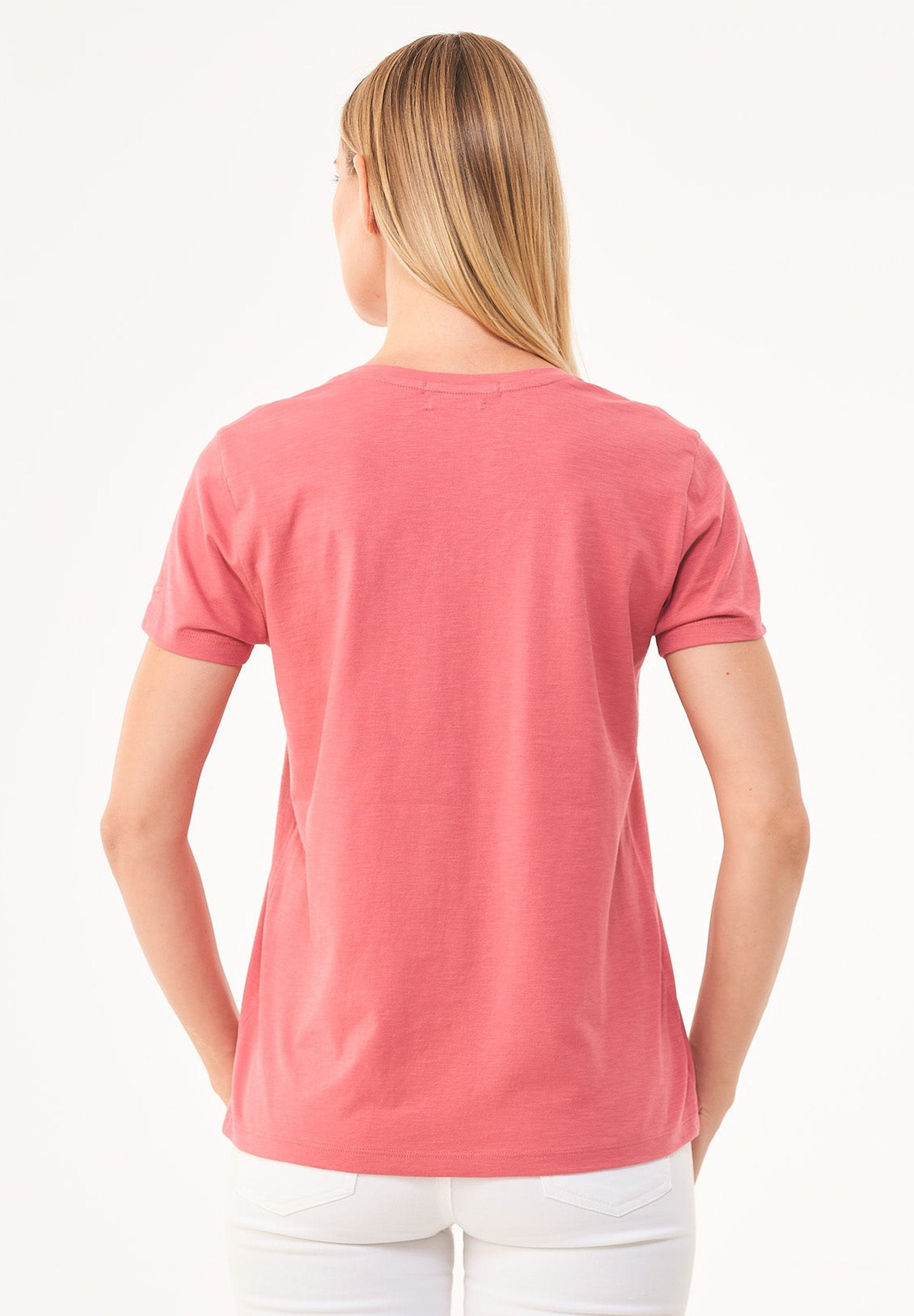 Basic T-Shirt aus Bio-Baumwolle mit V-Ausschnitt