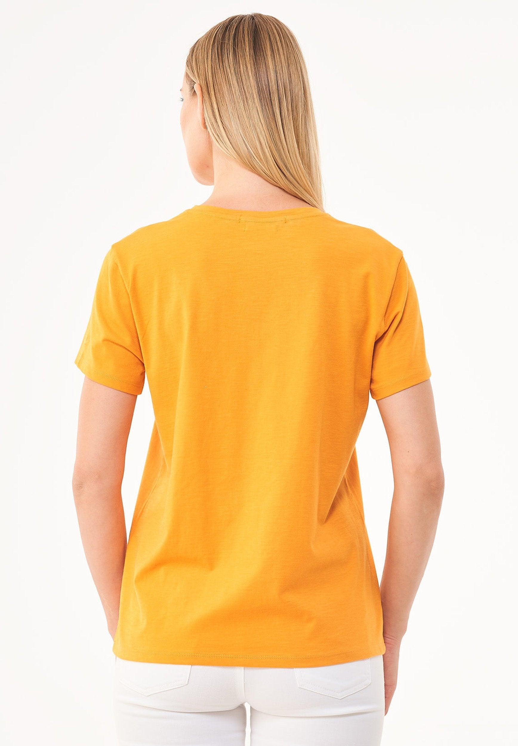 Basic T-Shirt aus Bio-Baumwolle mit V-Ausschnitt