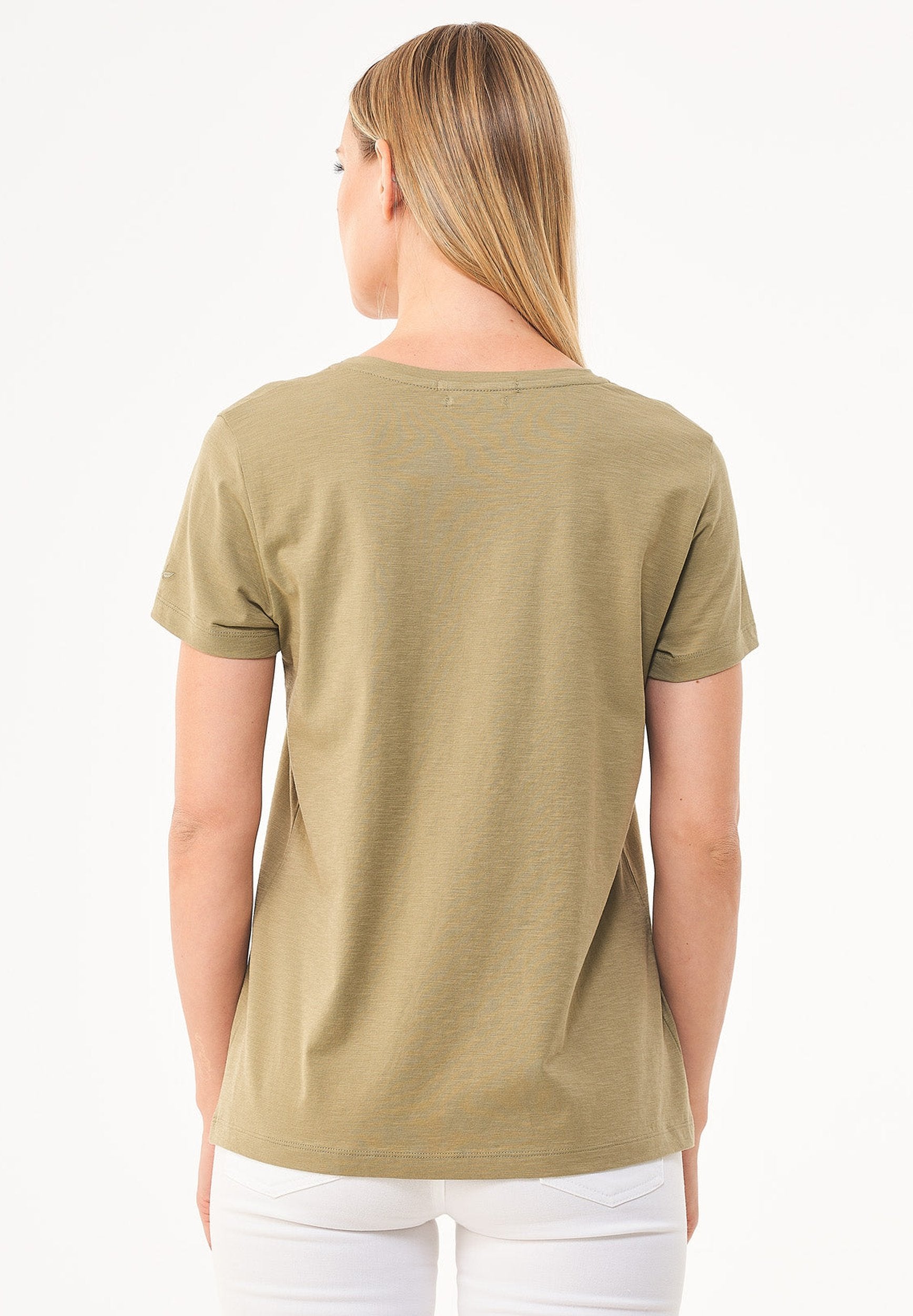 Basic T-Shirt aus Bio-Baumwolle mit V-Ausschnitt