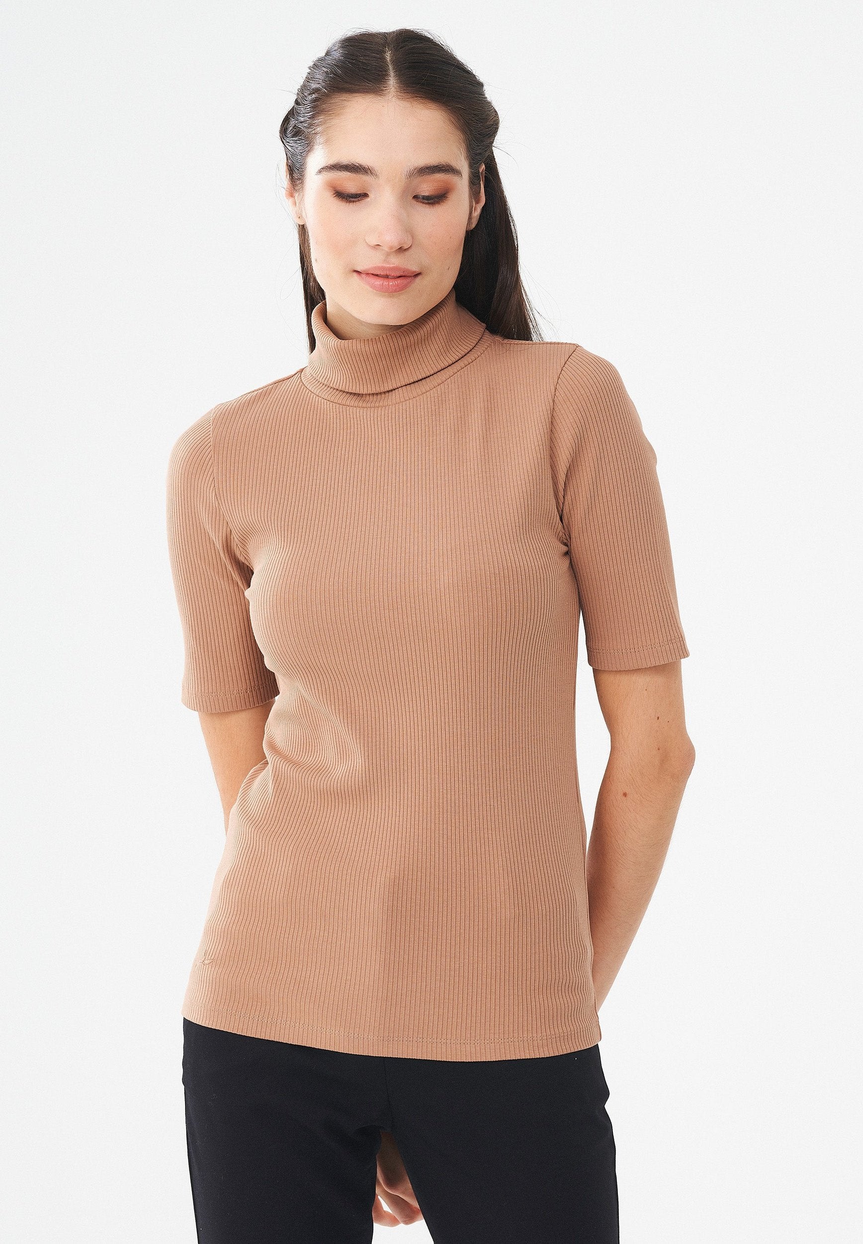 Rollkragenshirt aus Bio-Baumwolle