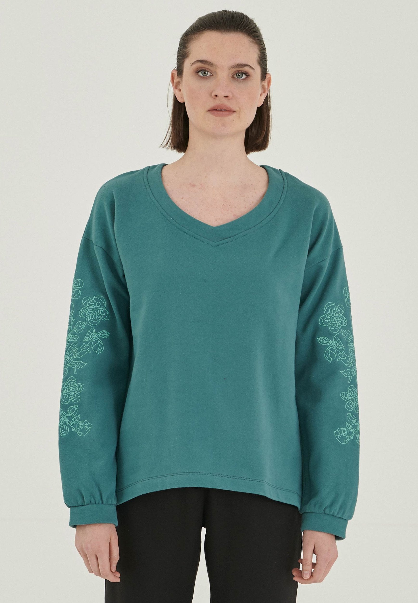 Sweatshirt aus Bio-Baumwolle mit Stickerei