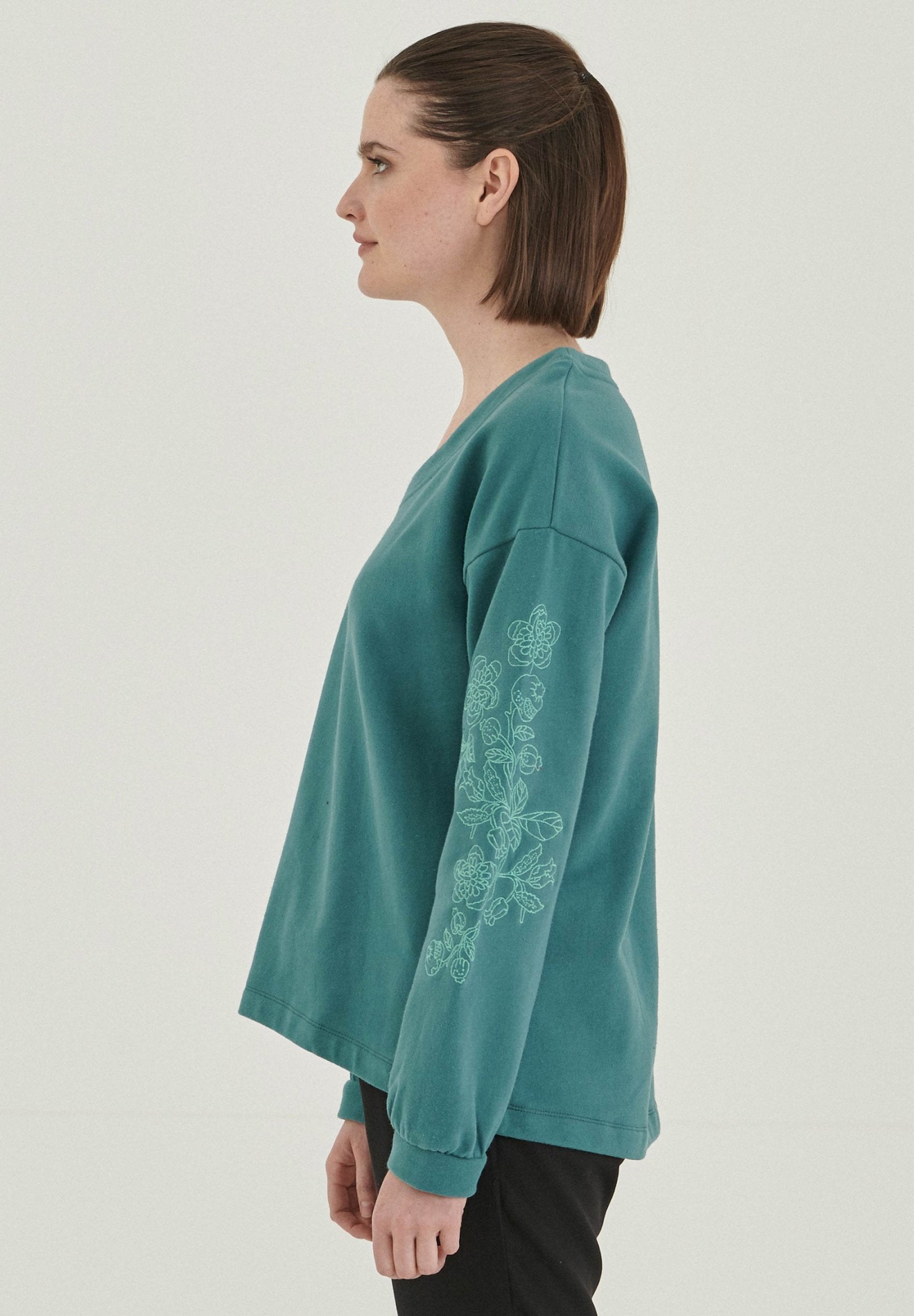 Sweatshirt aus Bio-Baumwolle mit Stickerei