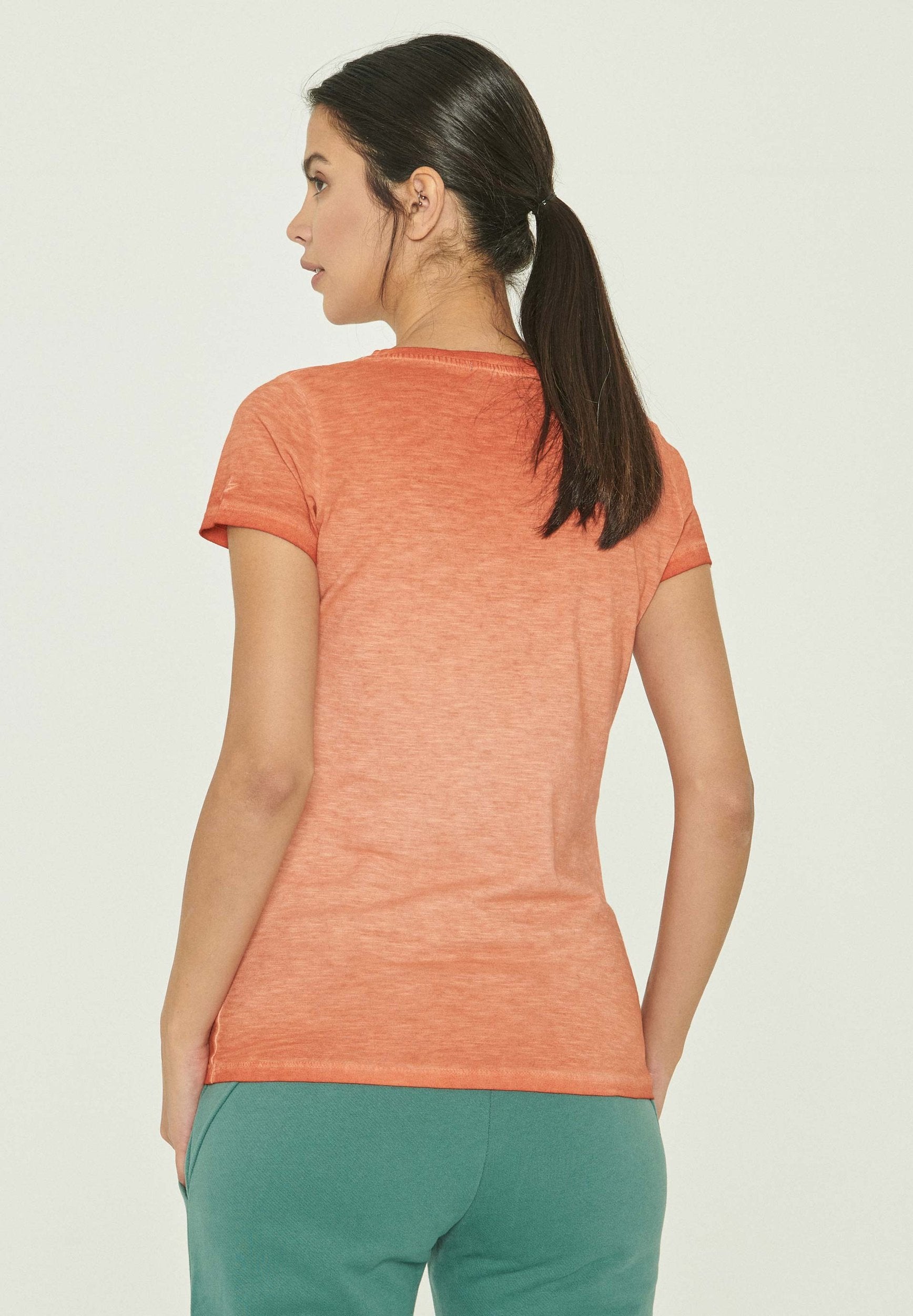 Garment Dyed T-Shirt aus Bio-Baumwolle mit Igel-Print