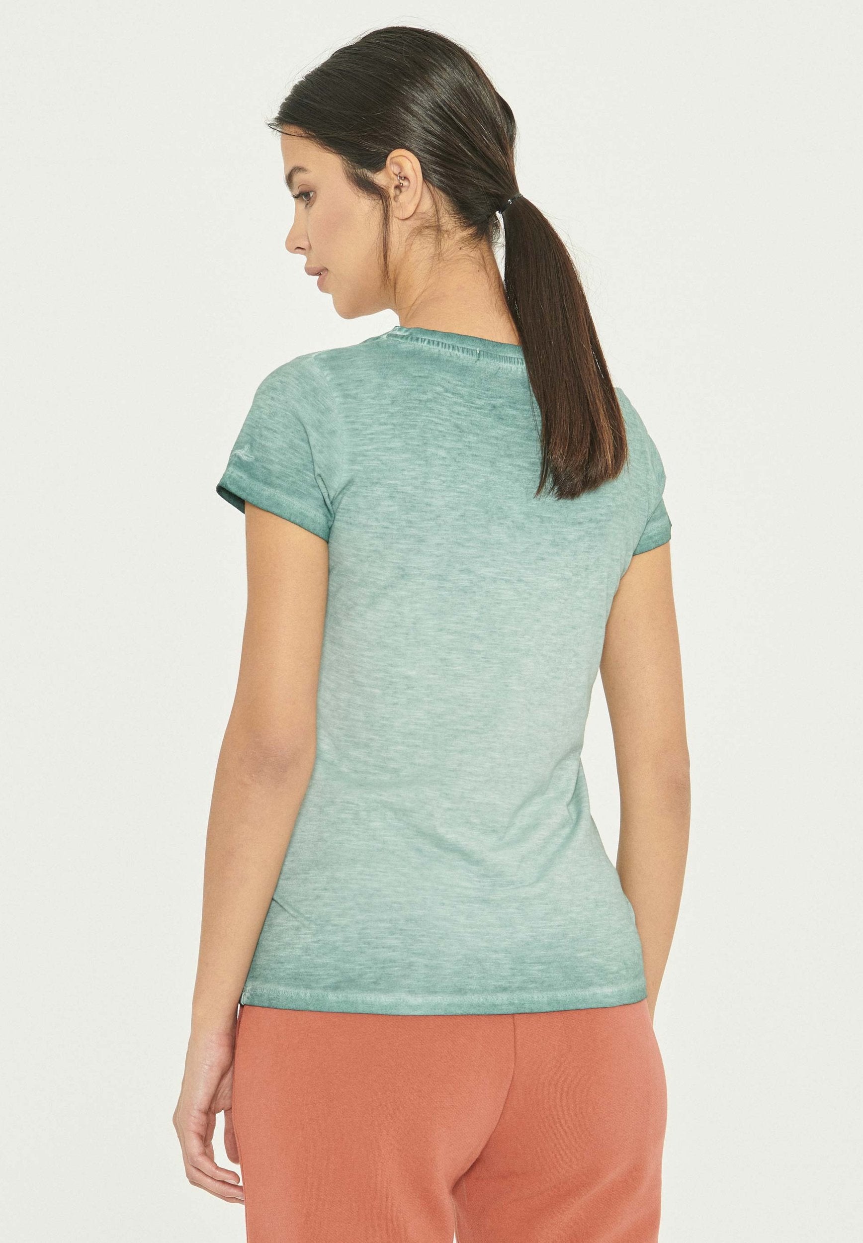 Garment Dyed T-Shirt aus Bio-Baumwolle mit Eichhörnchen-Print
